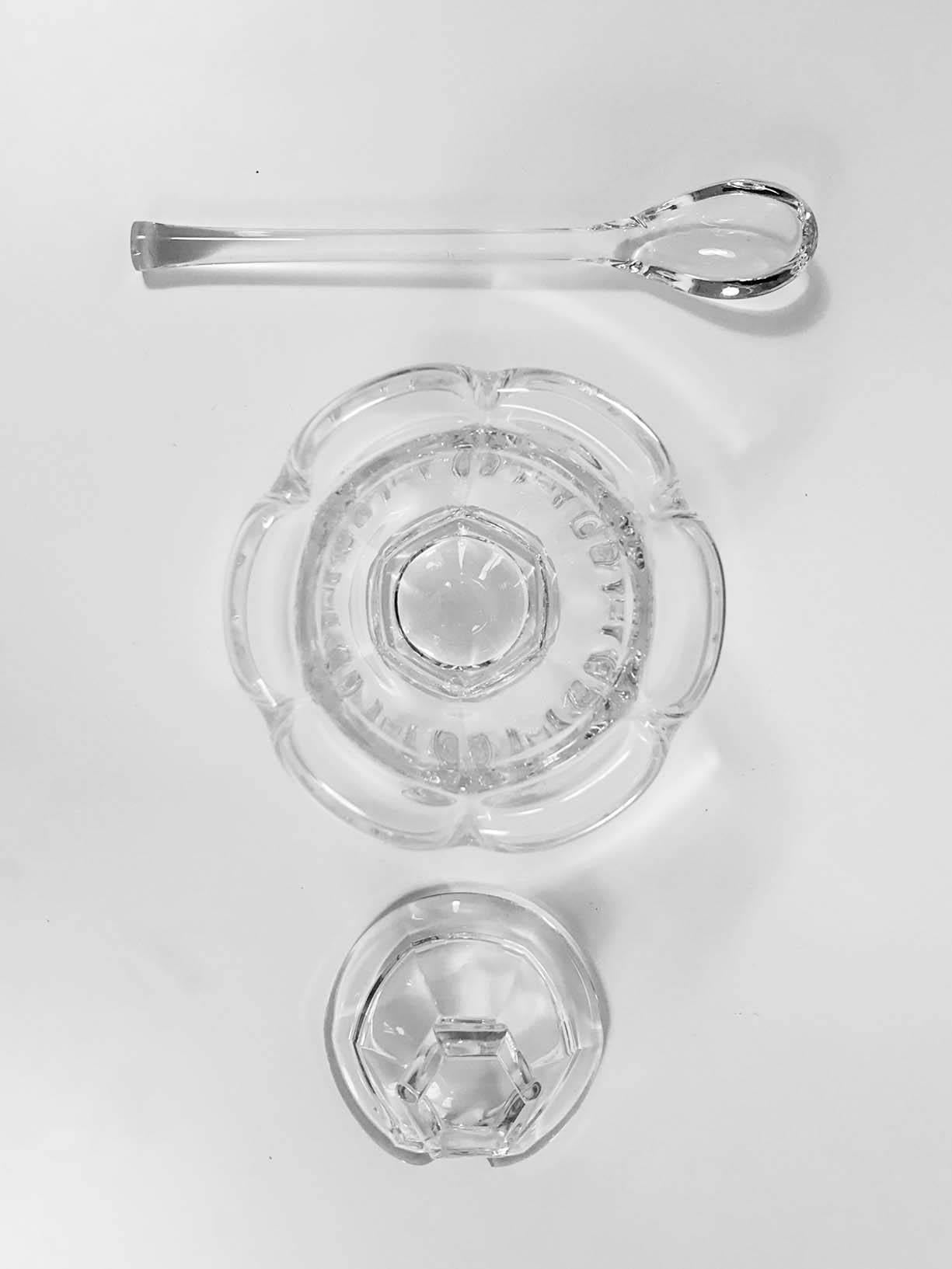 crystal jam jar with spoon