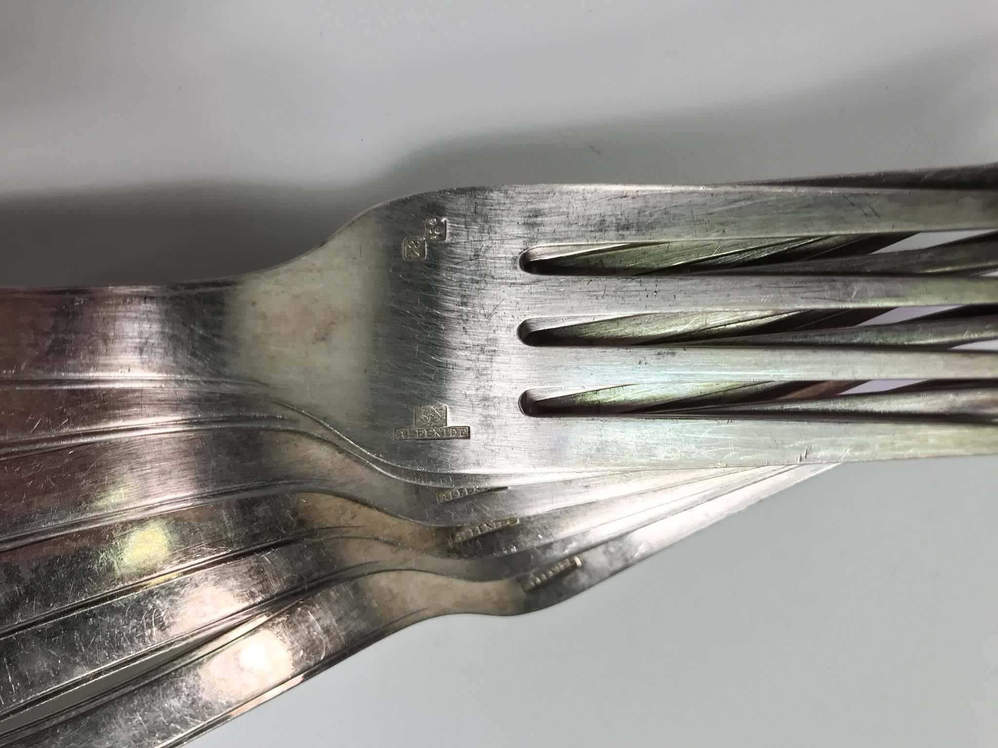 Art Deco Christofle Silver Plate Flatware, 17 Pieces