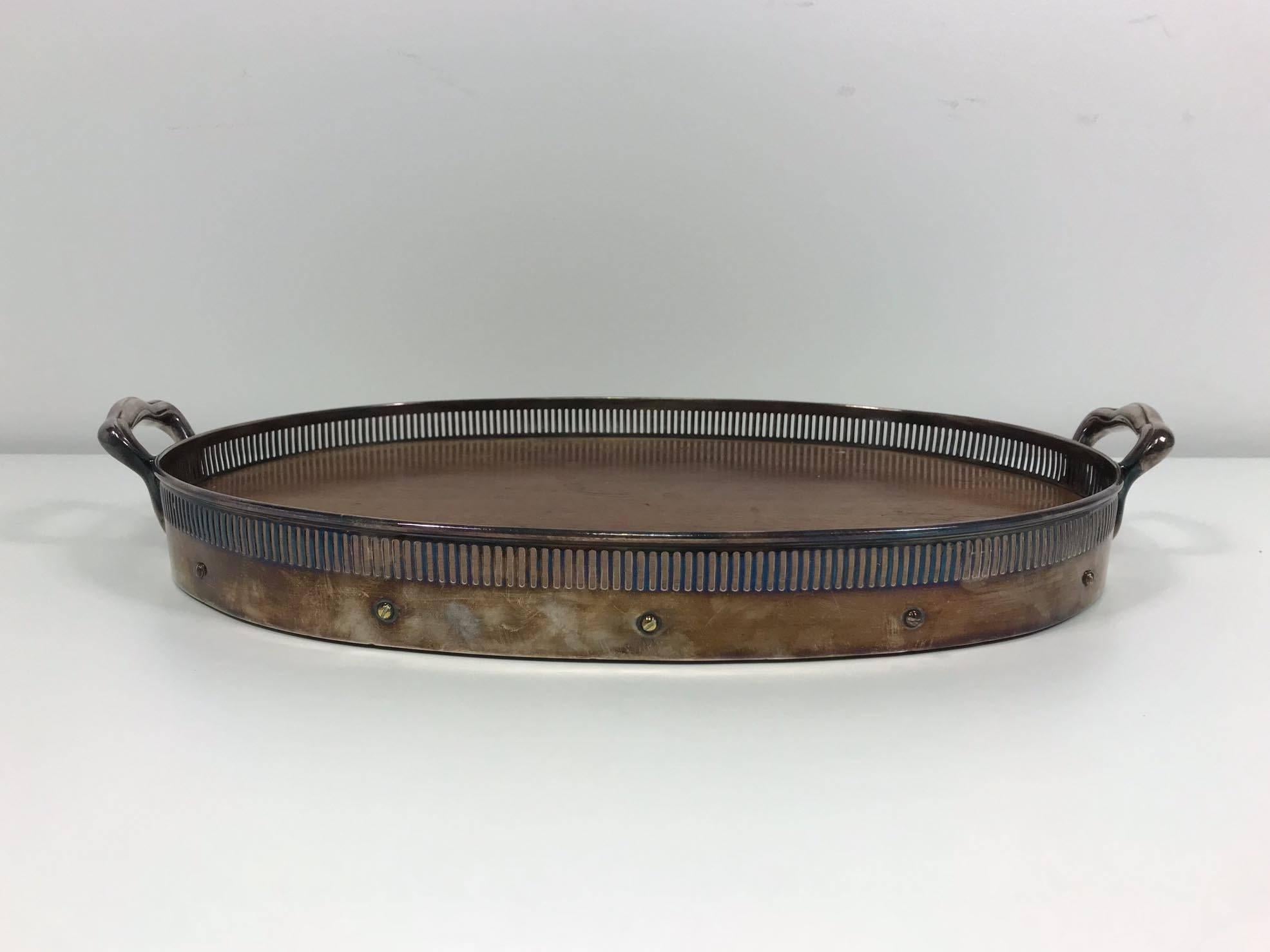 American Empire Simpson, Hall, Miller & Co. Oval Tray For Sale