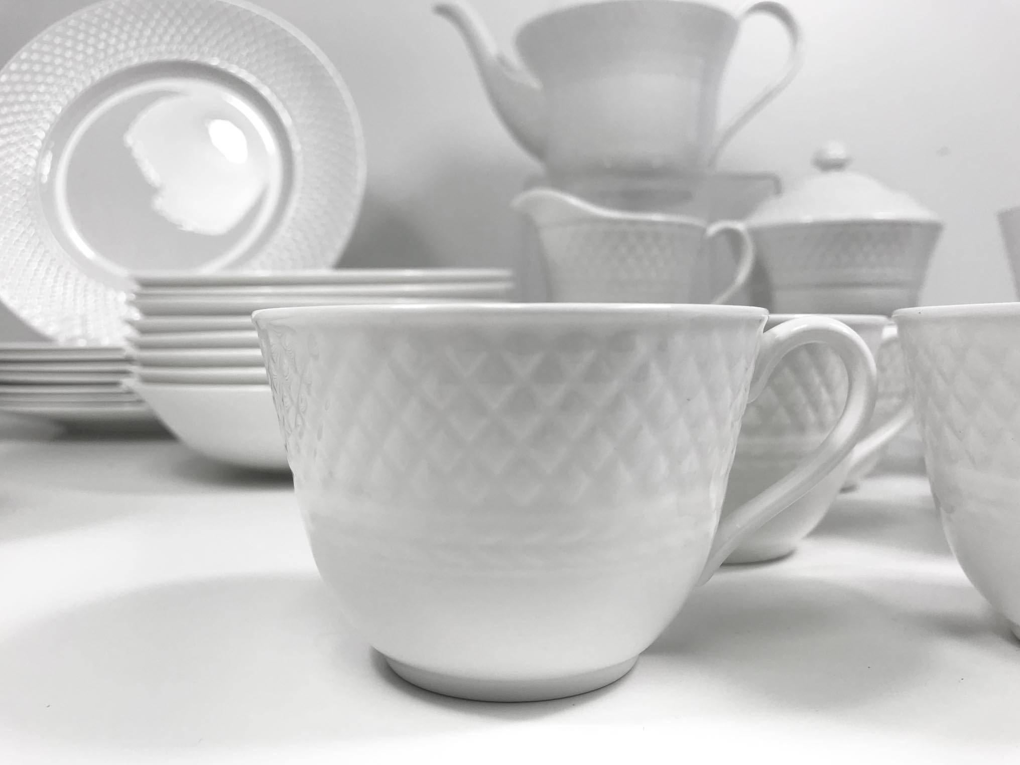 British Spode Mansard Pattern Bone China, 49-Piece