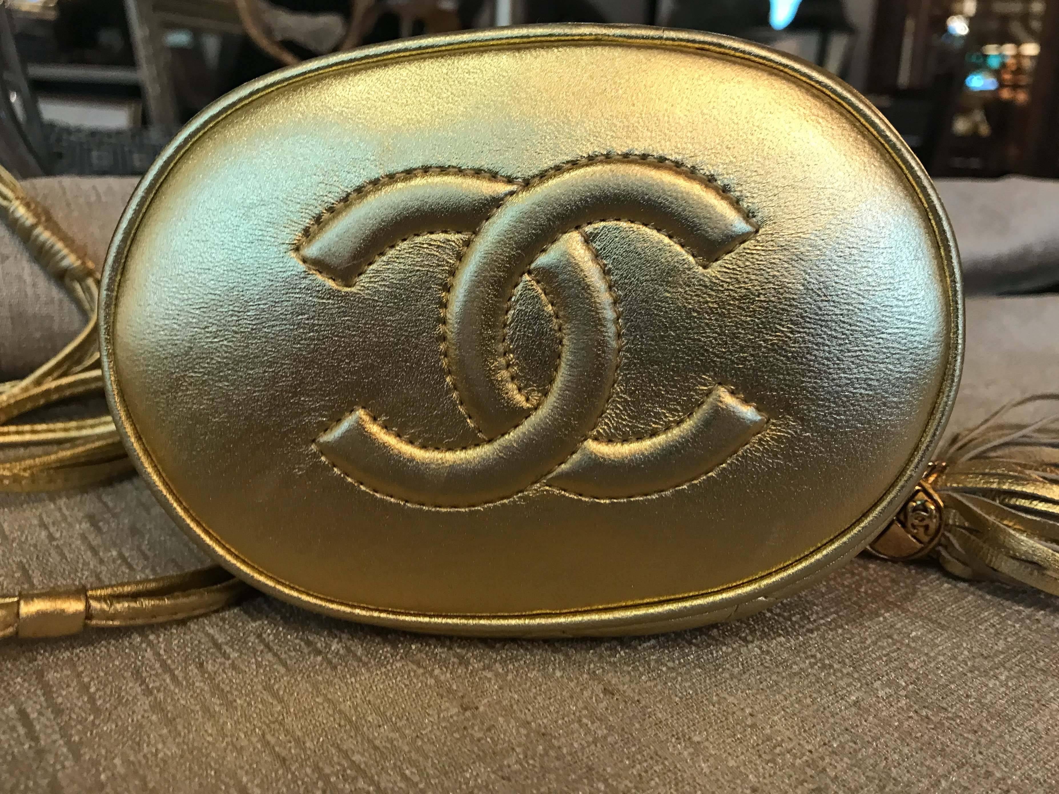 20th Century Chanel Quilted Gold Bucket Bag