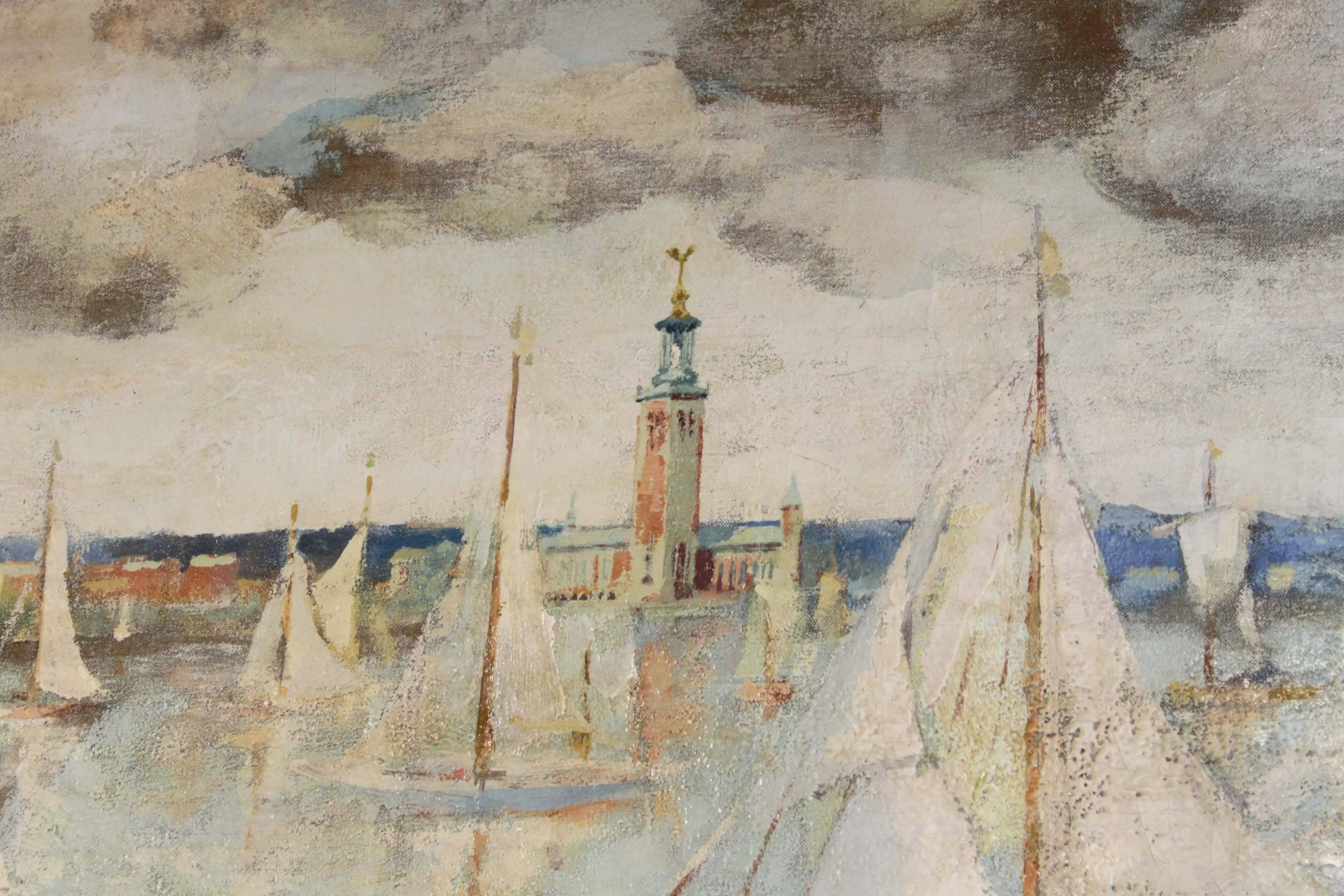 20th Century ‘Summer’s Day, Stockholm Harbour', Unsigned For Sale