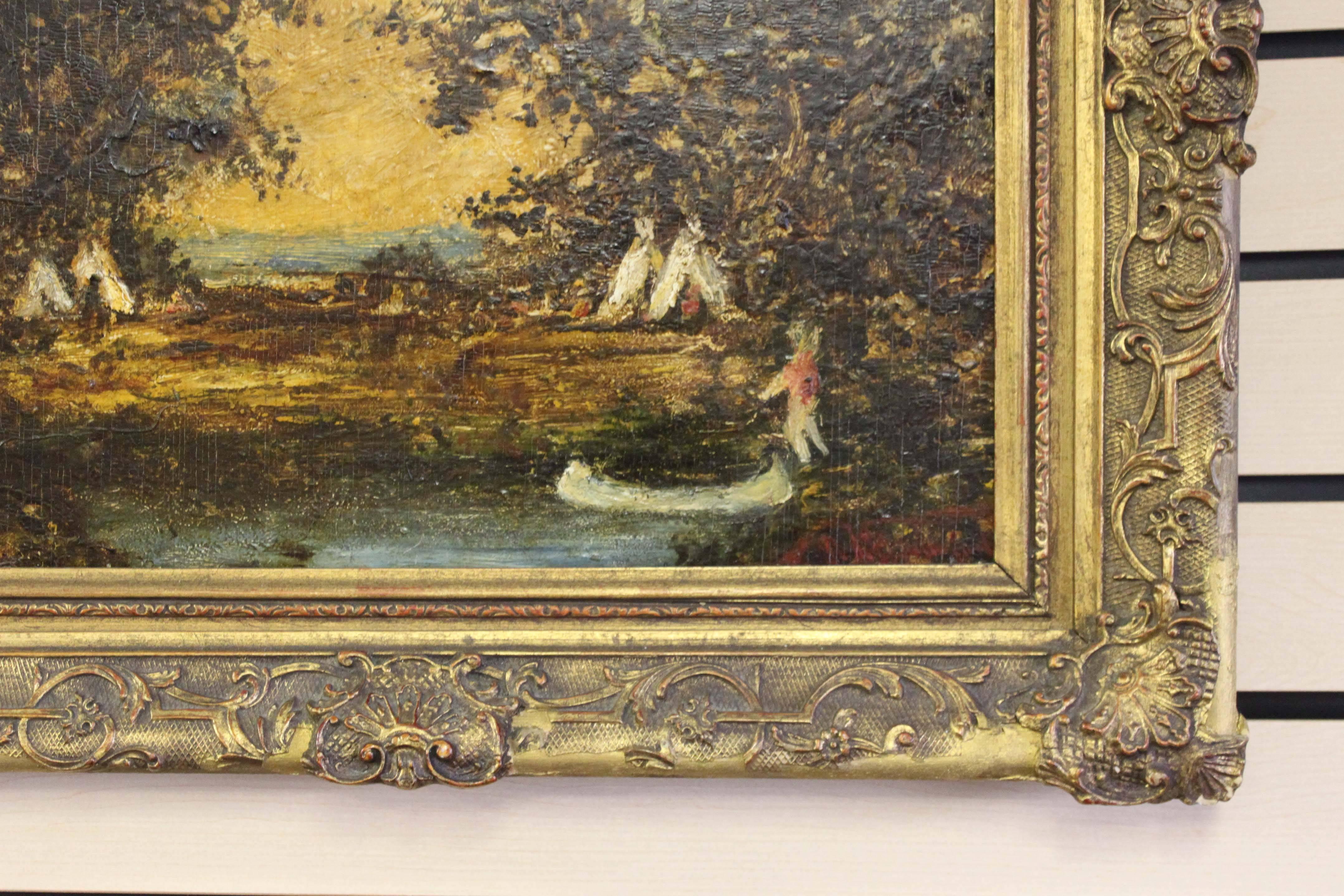 American ‘Indian Encampment’ Attributed to Ralph A. Blakelock For Sale