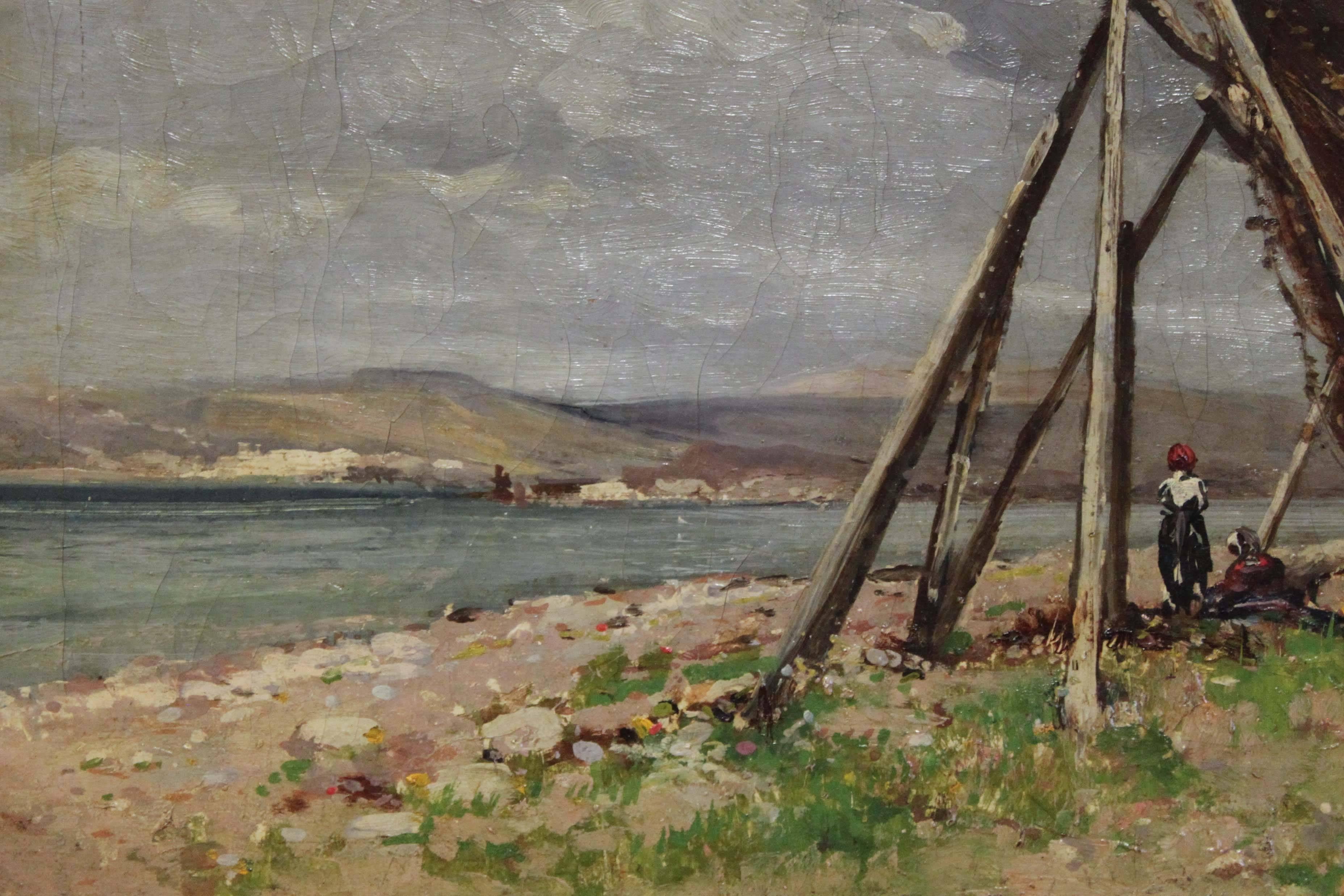 Early 20th Century 'Fisherman Drying Nets' by George Neil For Sale