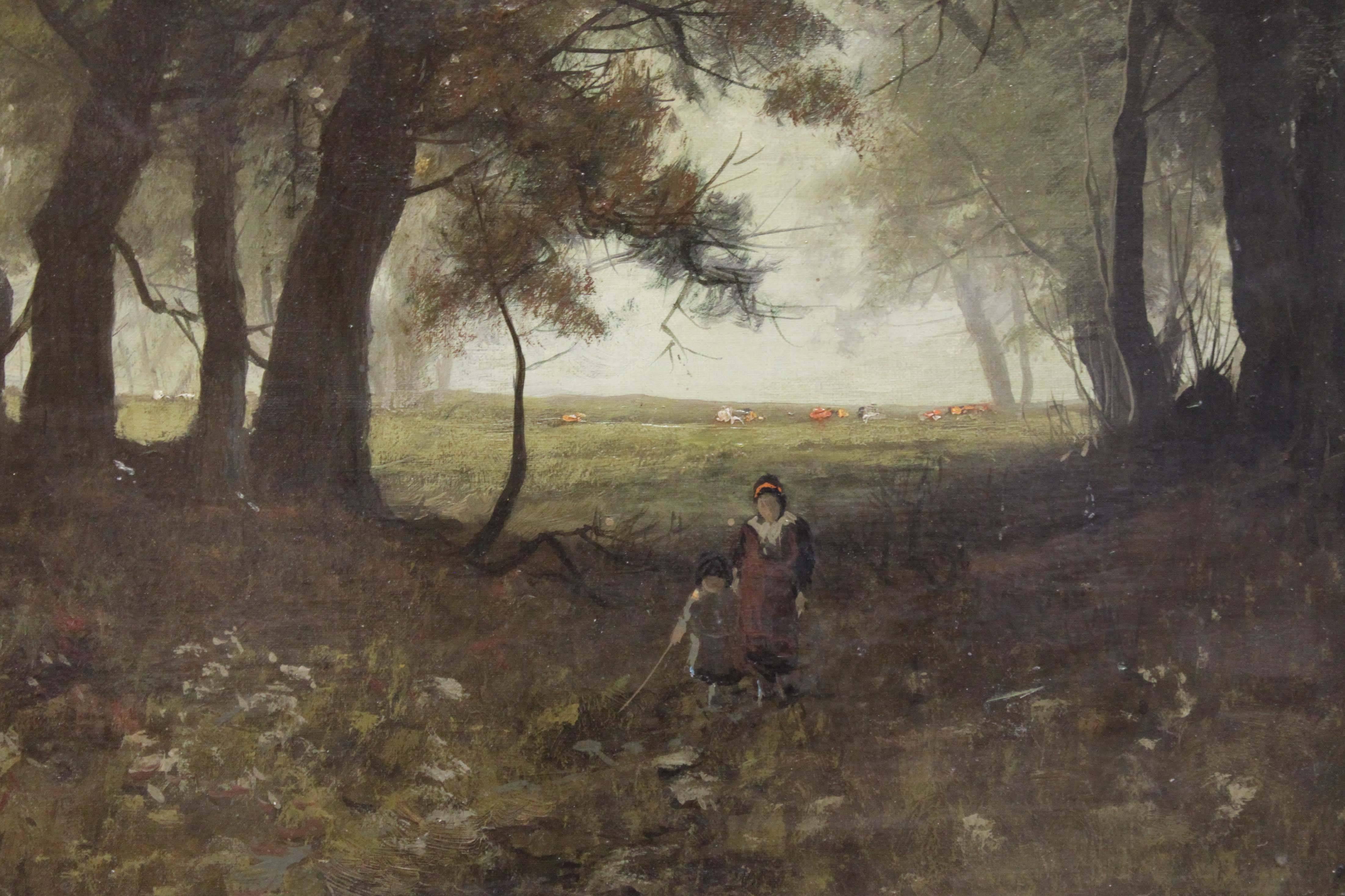 French Forest Painting in the Manner of Gustave Courbet For Sale