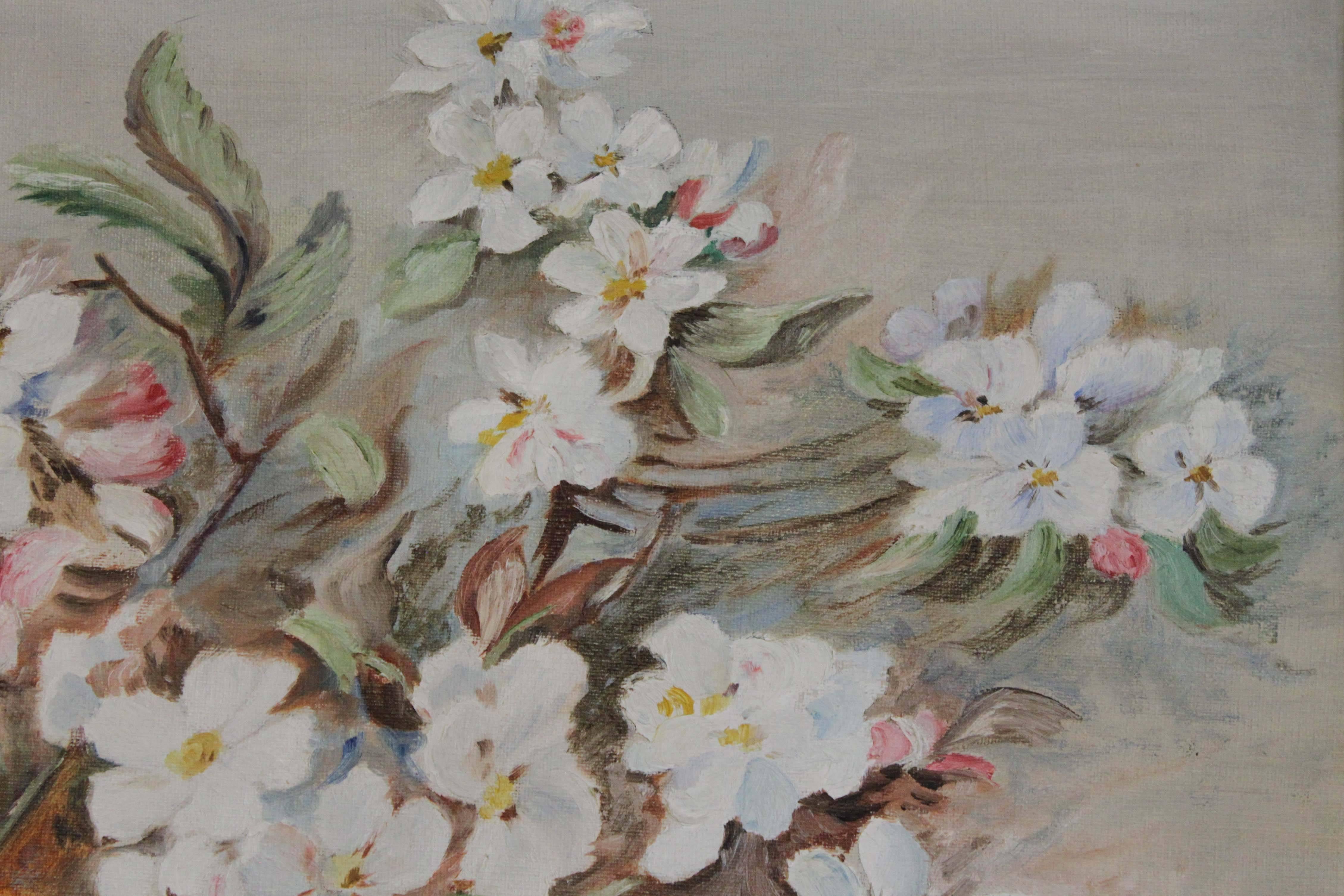 Floral Painting Signed Morand In Good Condition For Sale In Vancouver, BC