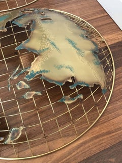 Pair of Curtis Jere Signed Globe Wall Hangings