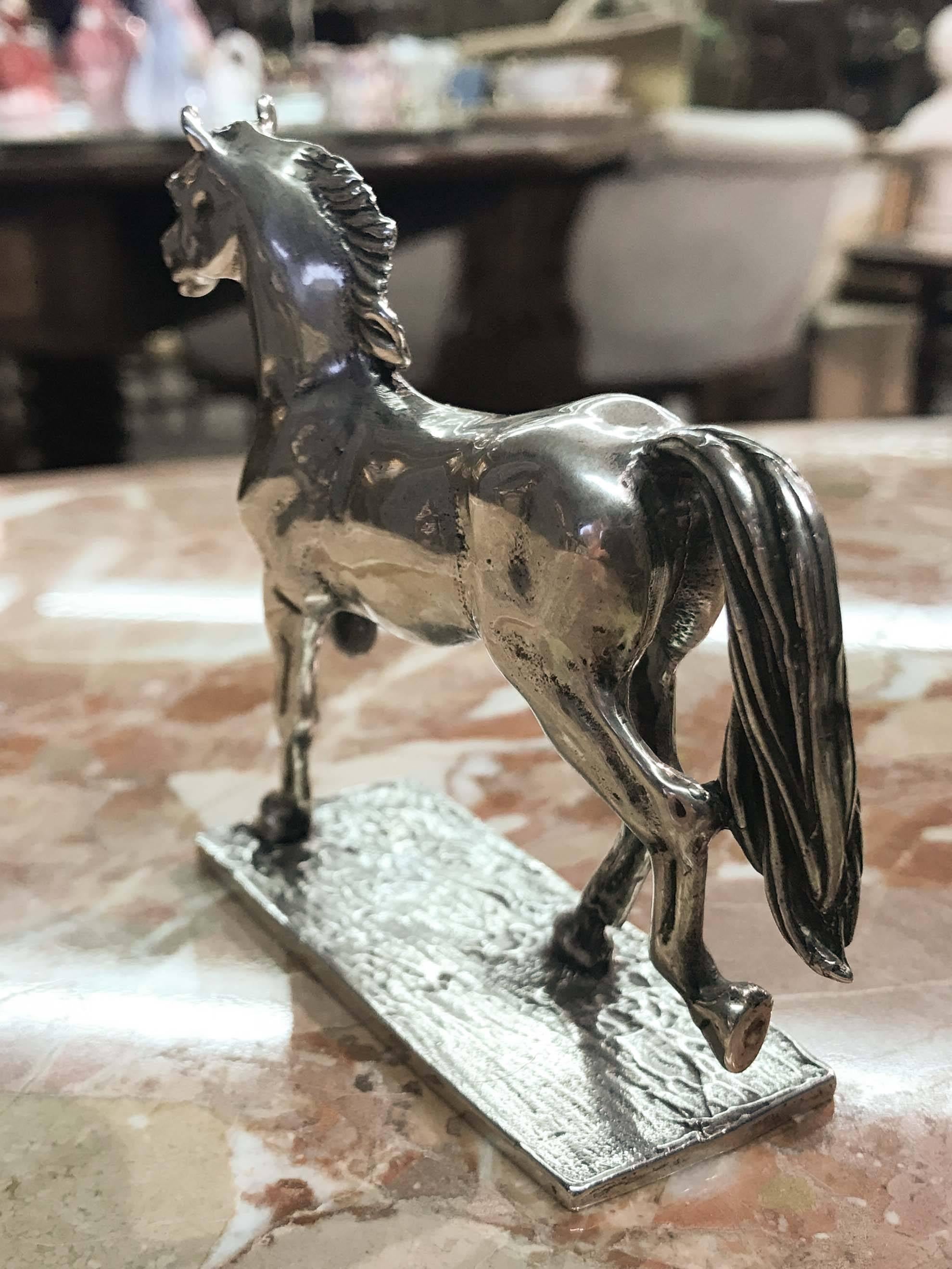Mid-20th Century S. Kirk & Sons Solid Silver Horse Figurine For Sale