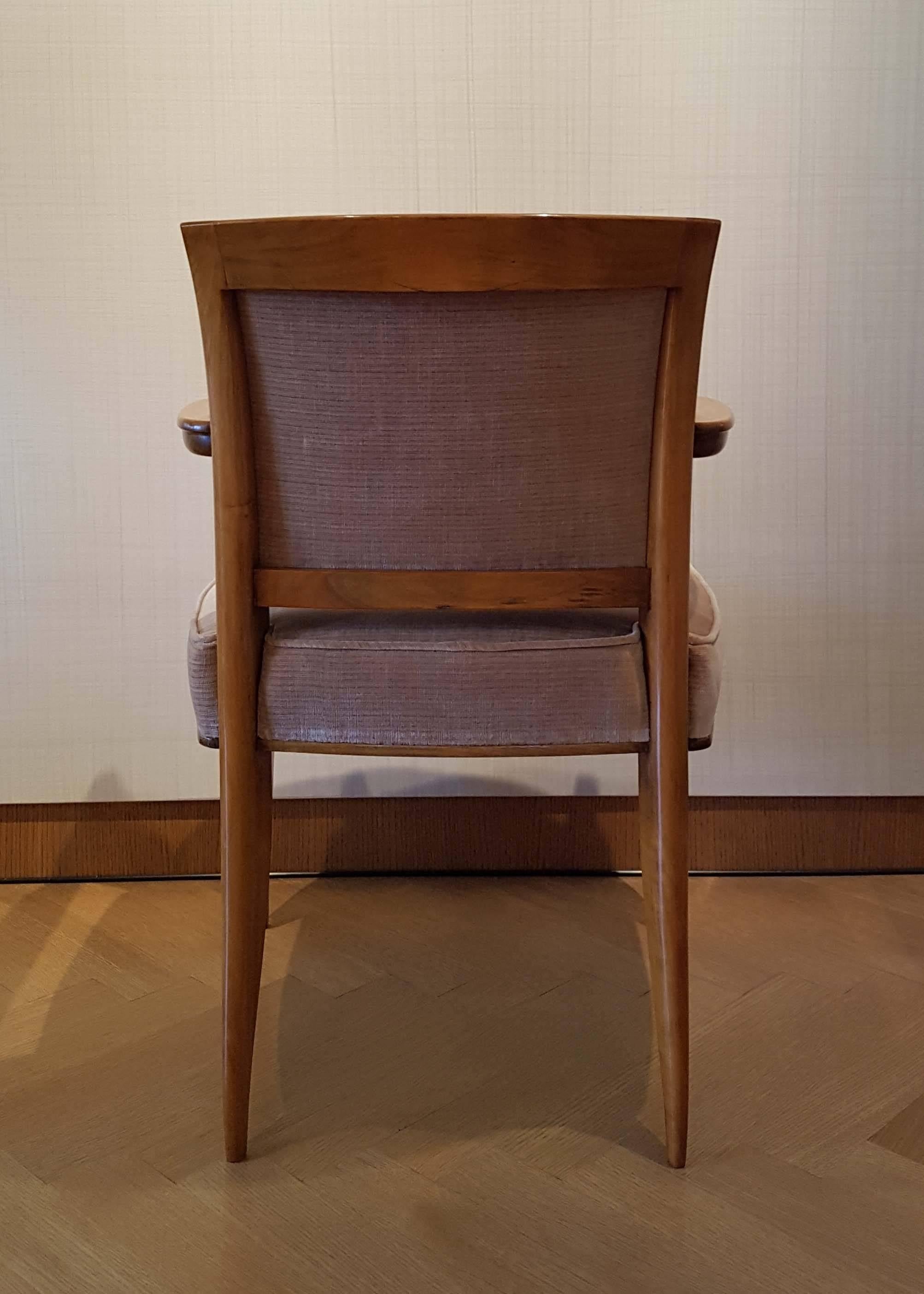 Art Deco Michel Roux-Spitz Dining Chairs, Set of Six For Sale