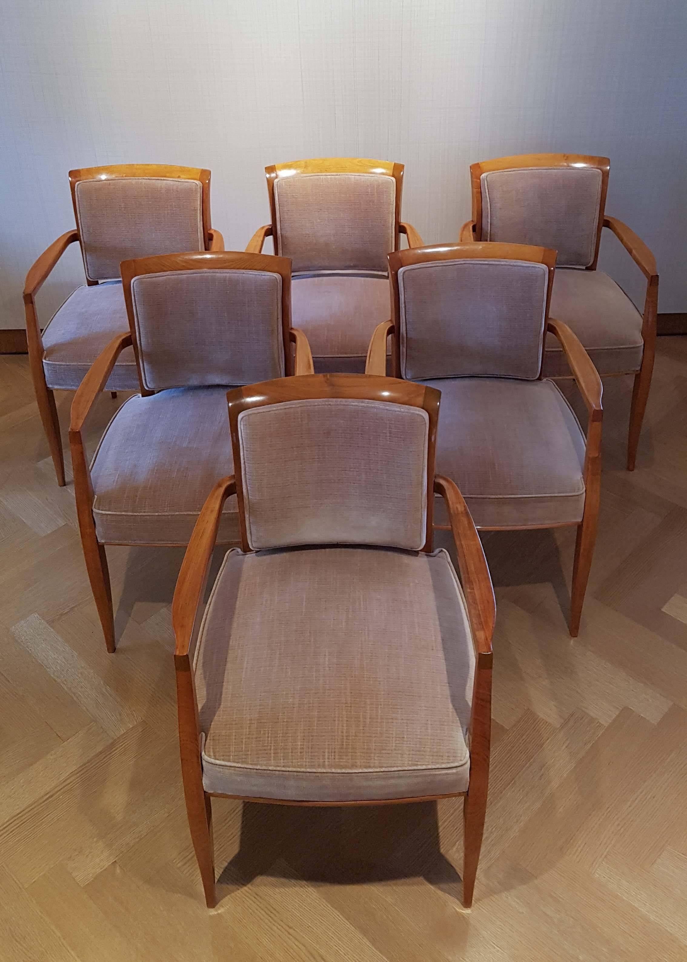 Michel Roux-Spitz Dining Chairs, Set of Six For Sale 1