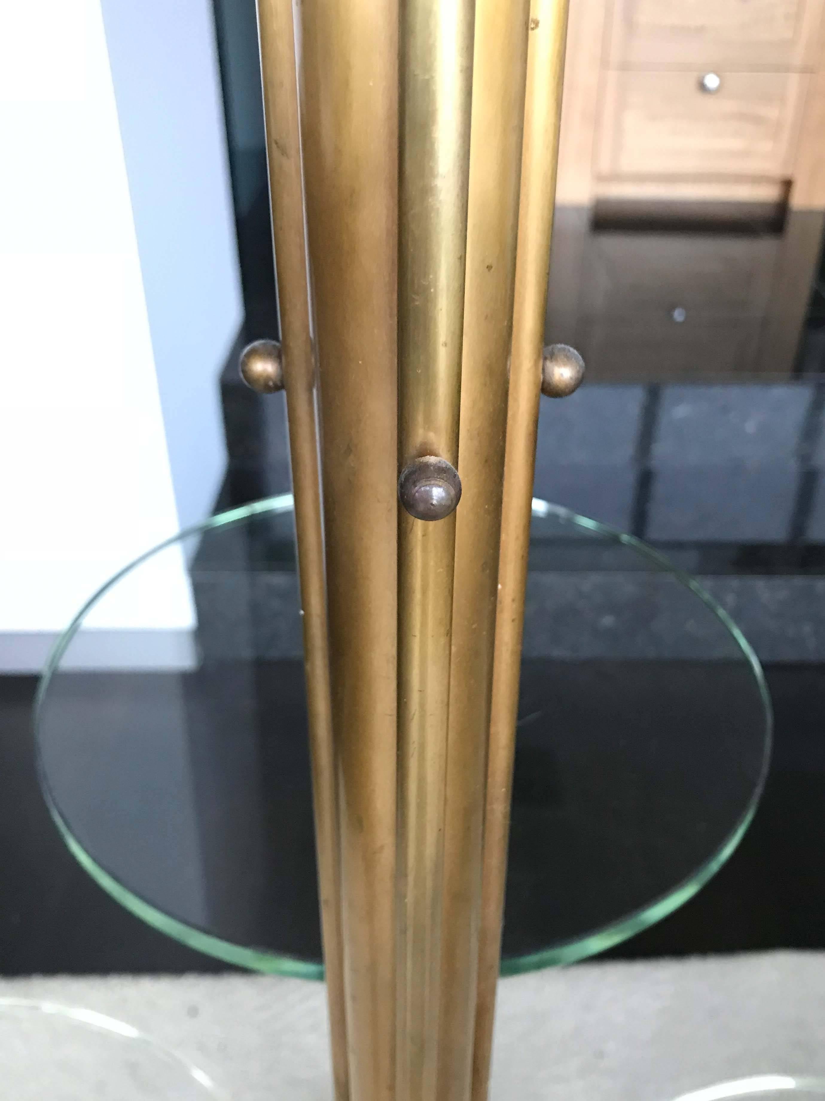 Mid-20th Century Art Deco Floor Lamp with Glass Tables For Sale