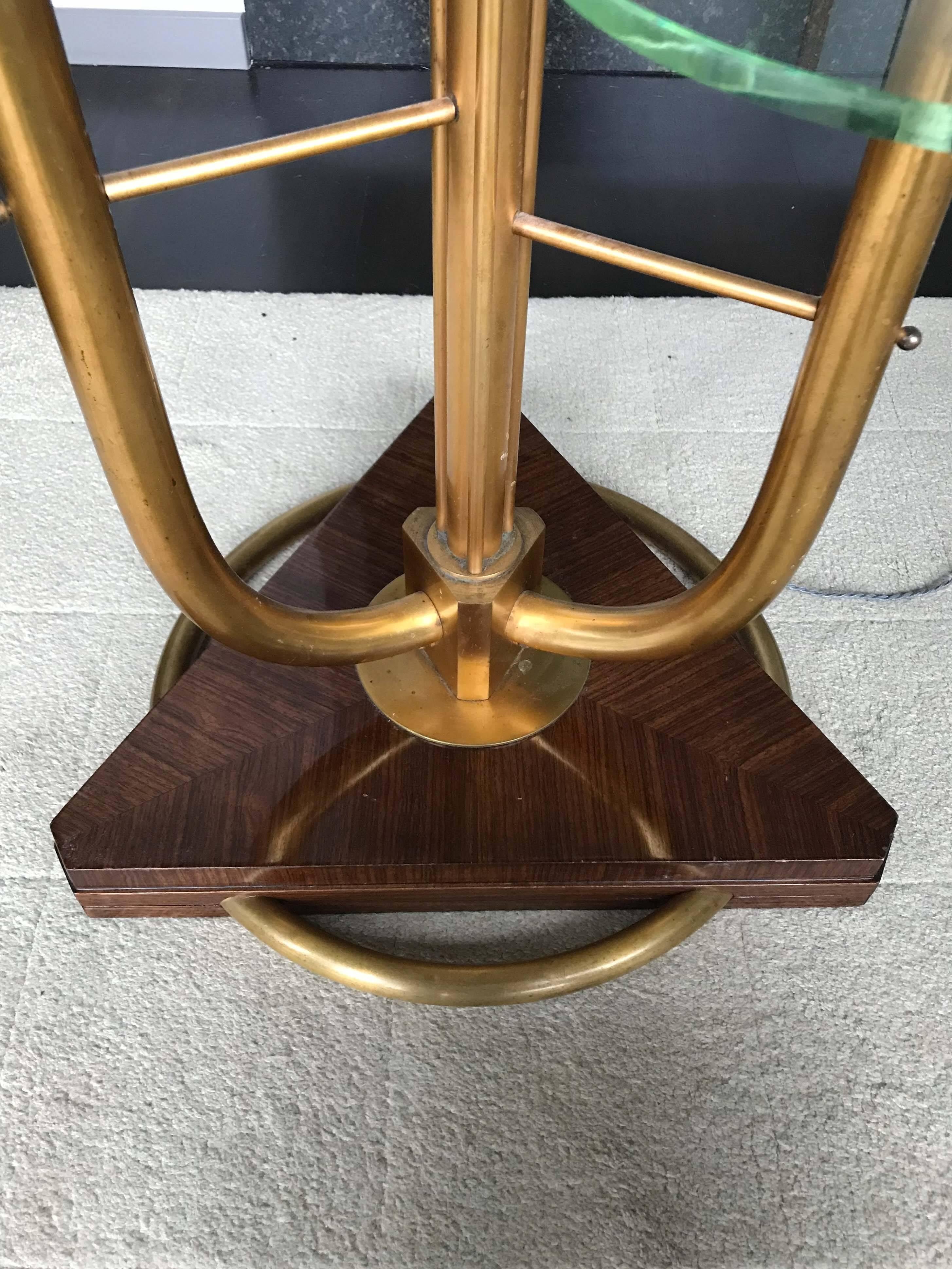 Art Deco Floor Lamp with Glass Tables In Good Condition For Sale In Vancouver, BC