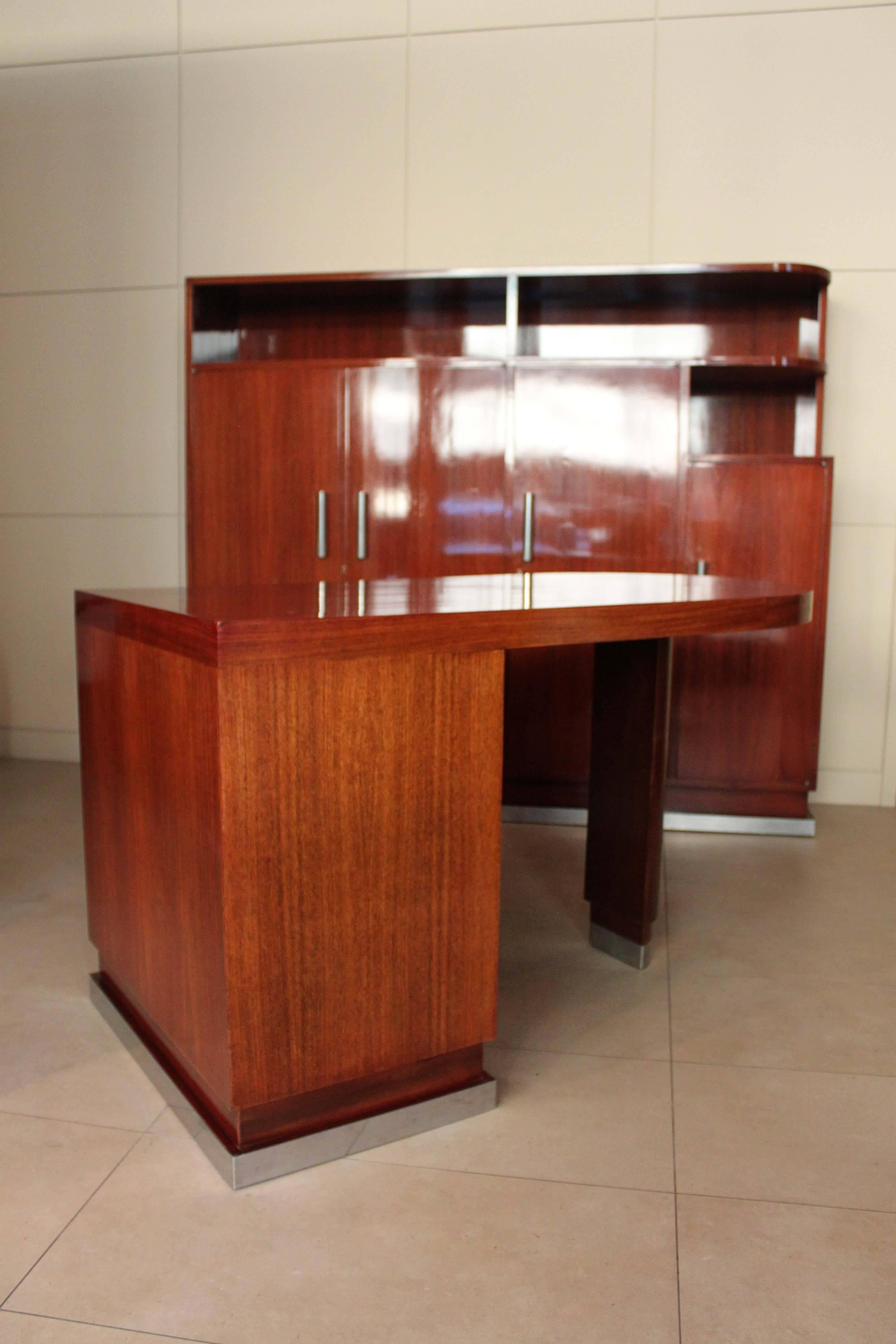 Mid-20th Century Art Deco Desk and Cabinet For Sale