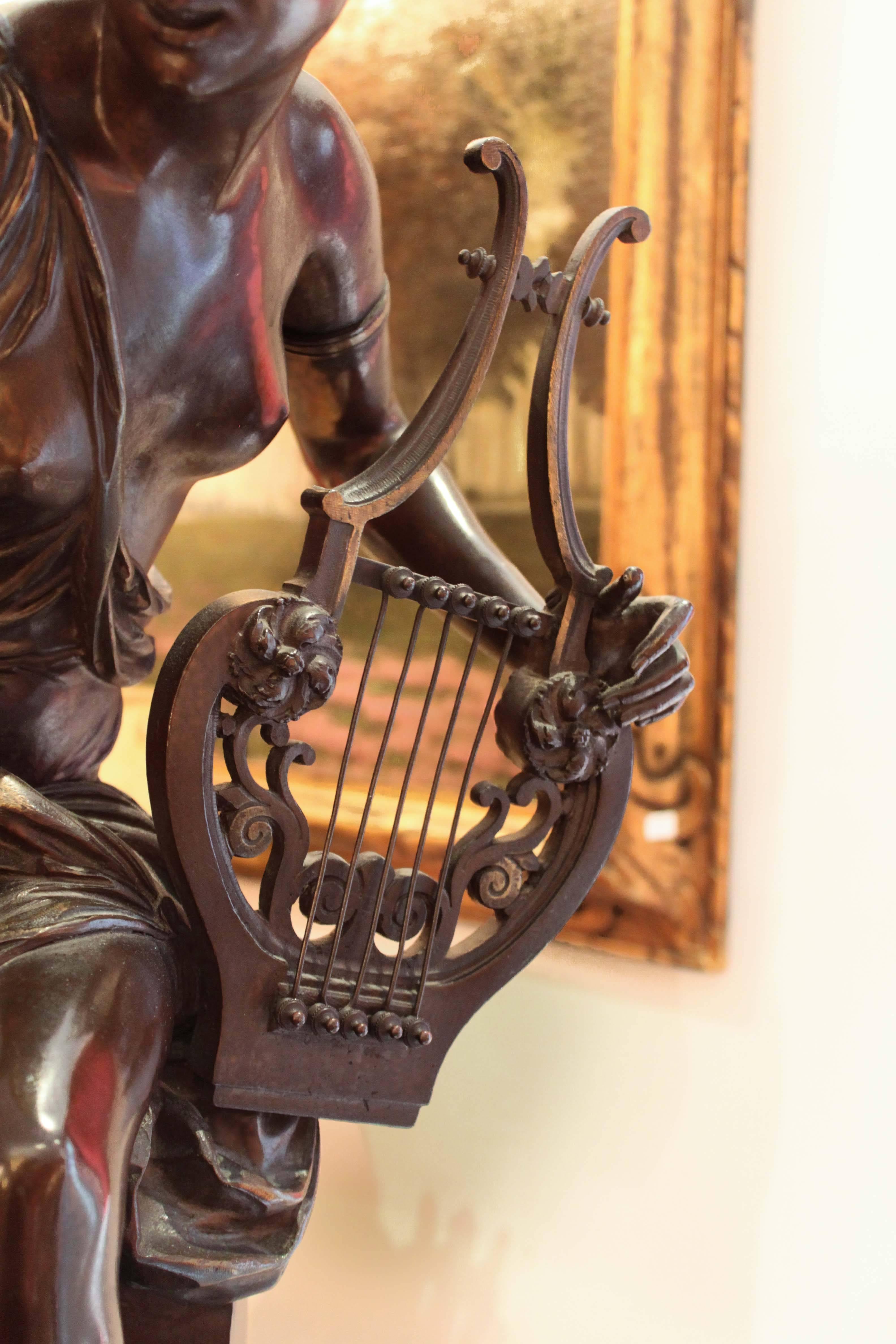 Renaissance Le Melodie Bronze Sculpture by Albert Ernest Carrier-Belleuse For Sale