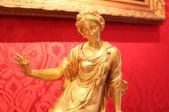 Gilt Empire Clock with Leaning Psyche