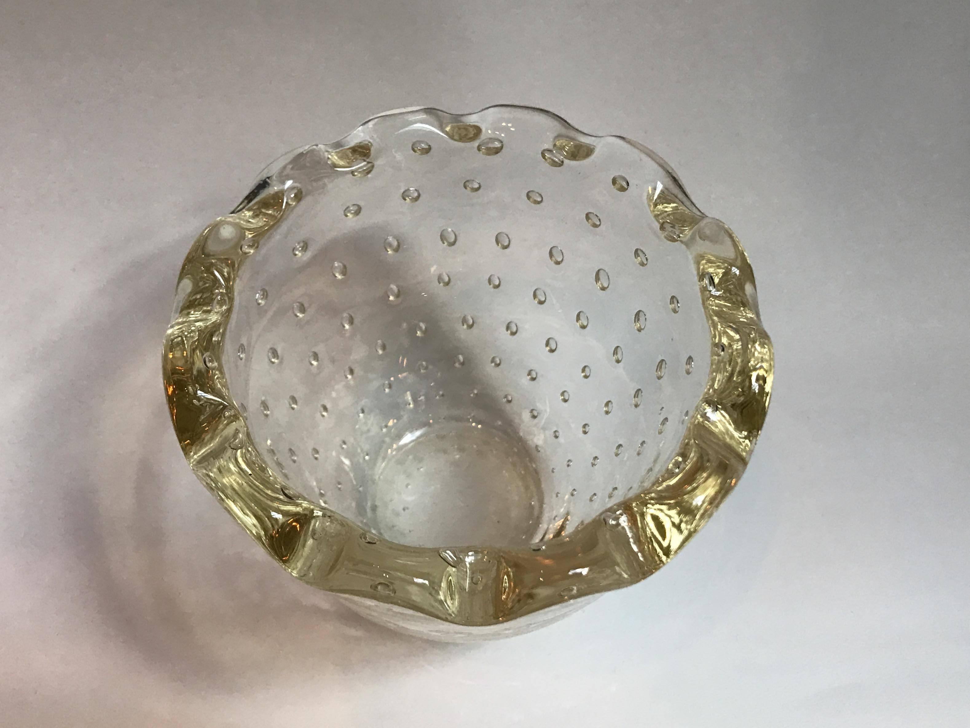 Art Deco Scalloped Bubble Vase by Daum For Sale