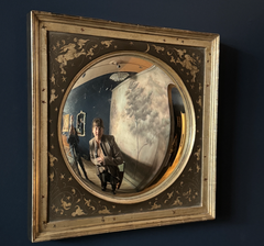 Sterling Silver Leaf Celestial Rabbit Convex Mirror by Troy Stafford