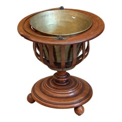 19th Century English Regency Brass and Mahogany Peat Bucket