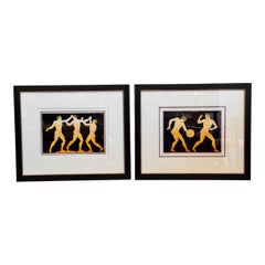 Pair of Early 19th Century English Hand Painted Engravings