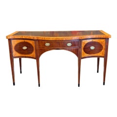 Early 19th C. English Hepplewhite Mahogany and Satinwood Sideboard