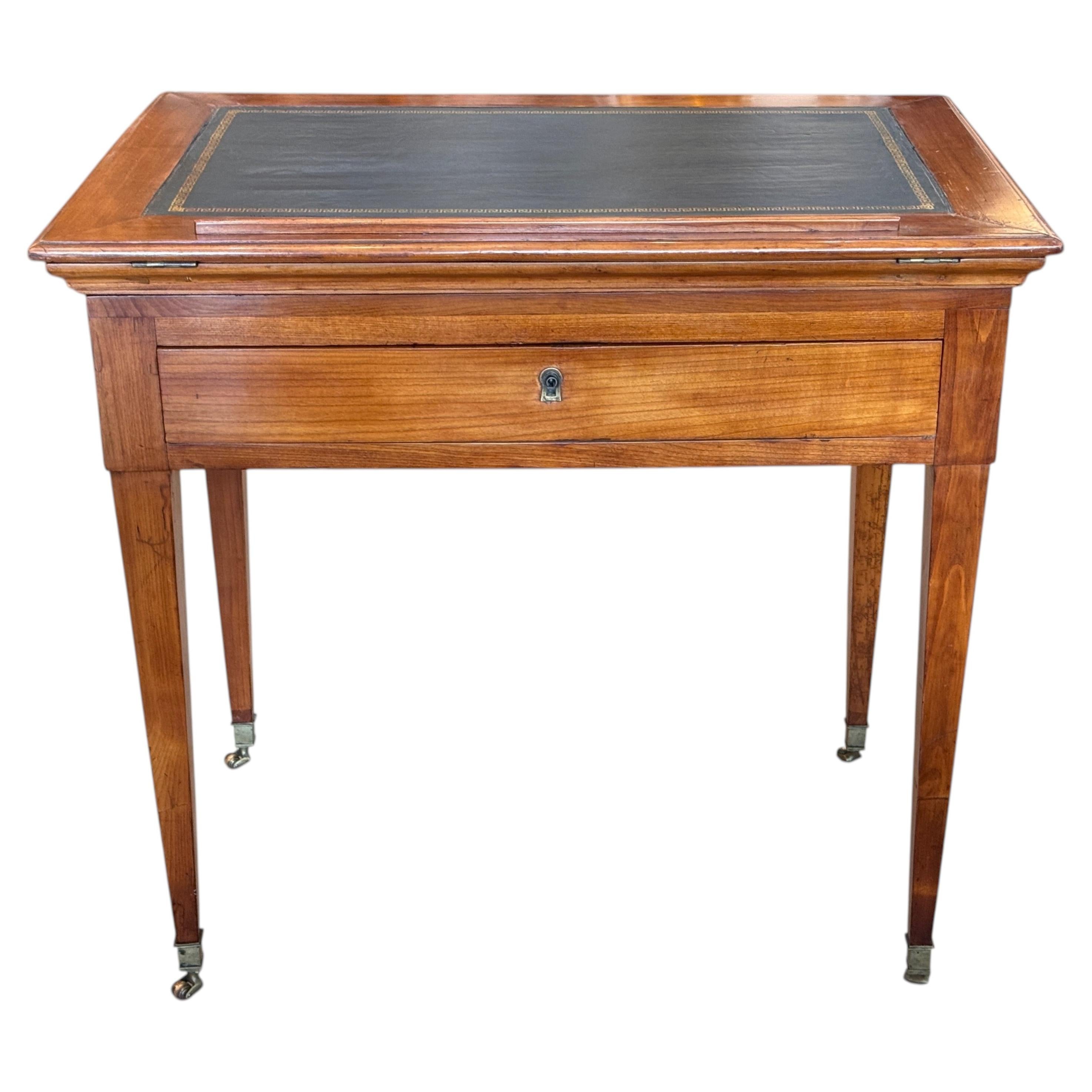 Mesa de arquitecto francesa de madera de frutal Luis XVI en venta