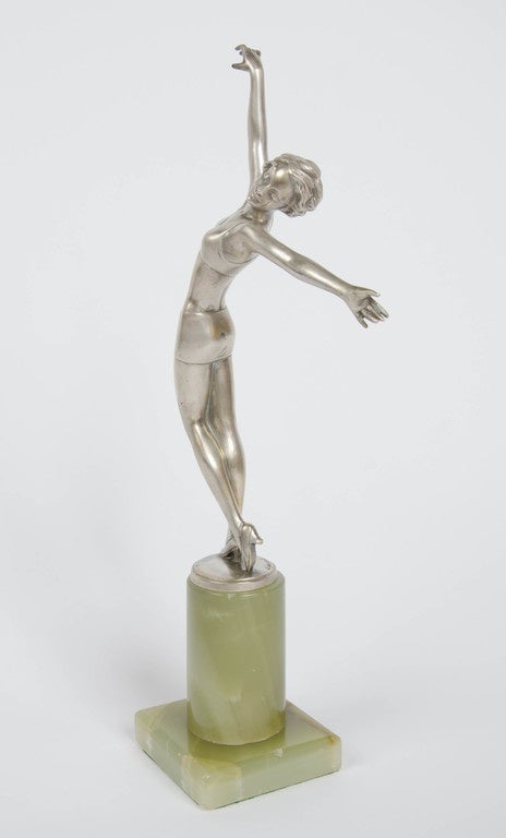 Art Deco Fleur Sculpture by Josef Lorenzi For Sale