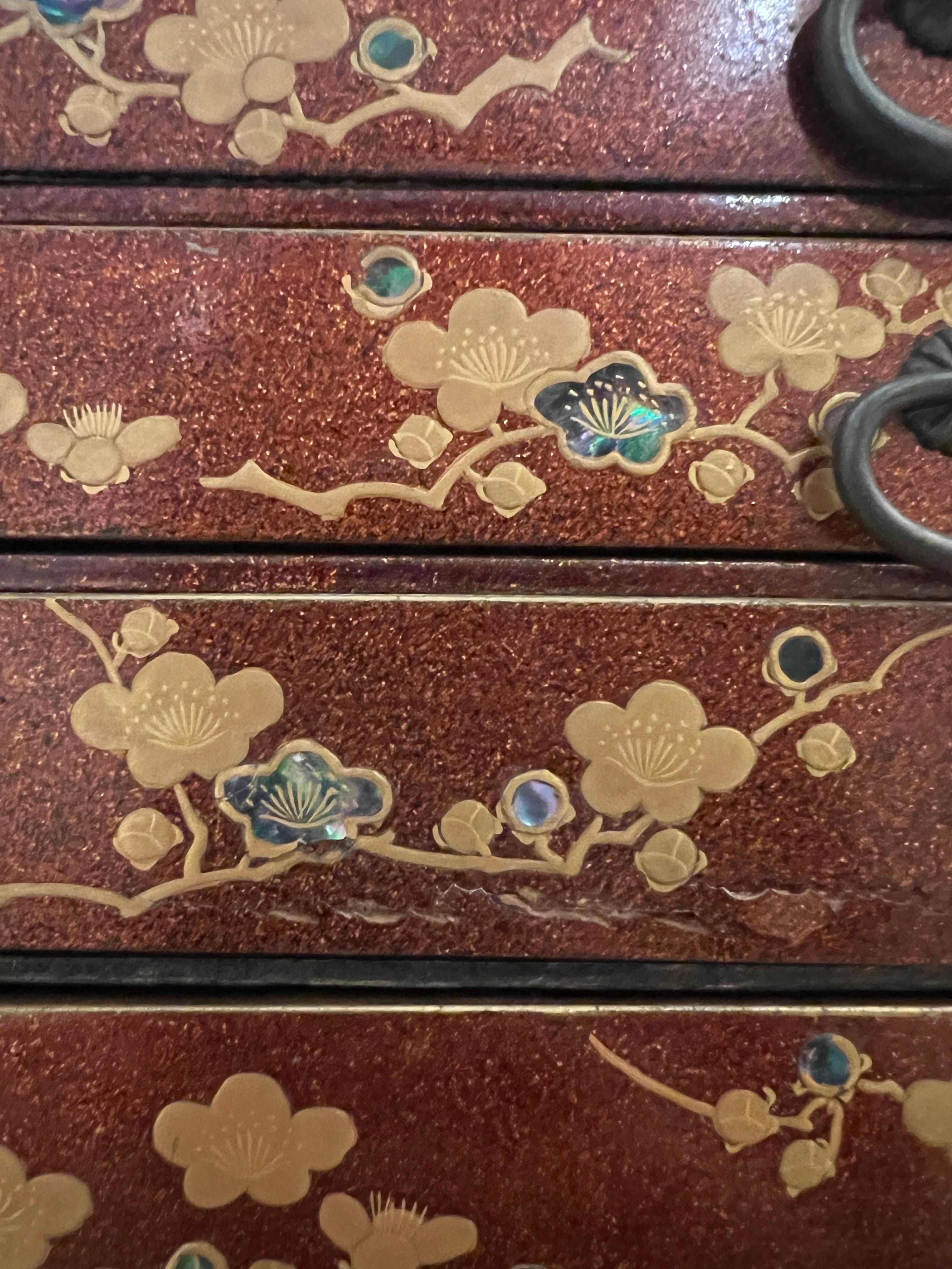 Piccolo mobile Kodansu in lacca giapponese del XIX secolo del periodo Edo in vendita 5