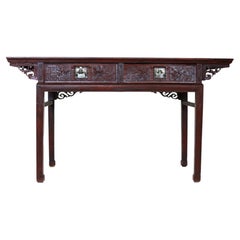 19th century Chinese Lacquered Console Table with Drawers