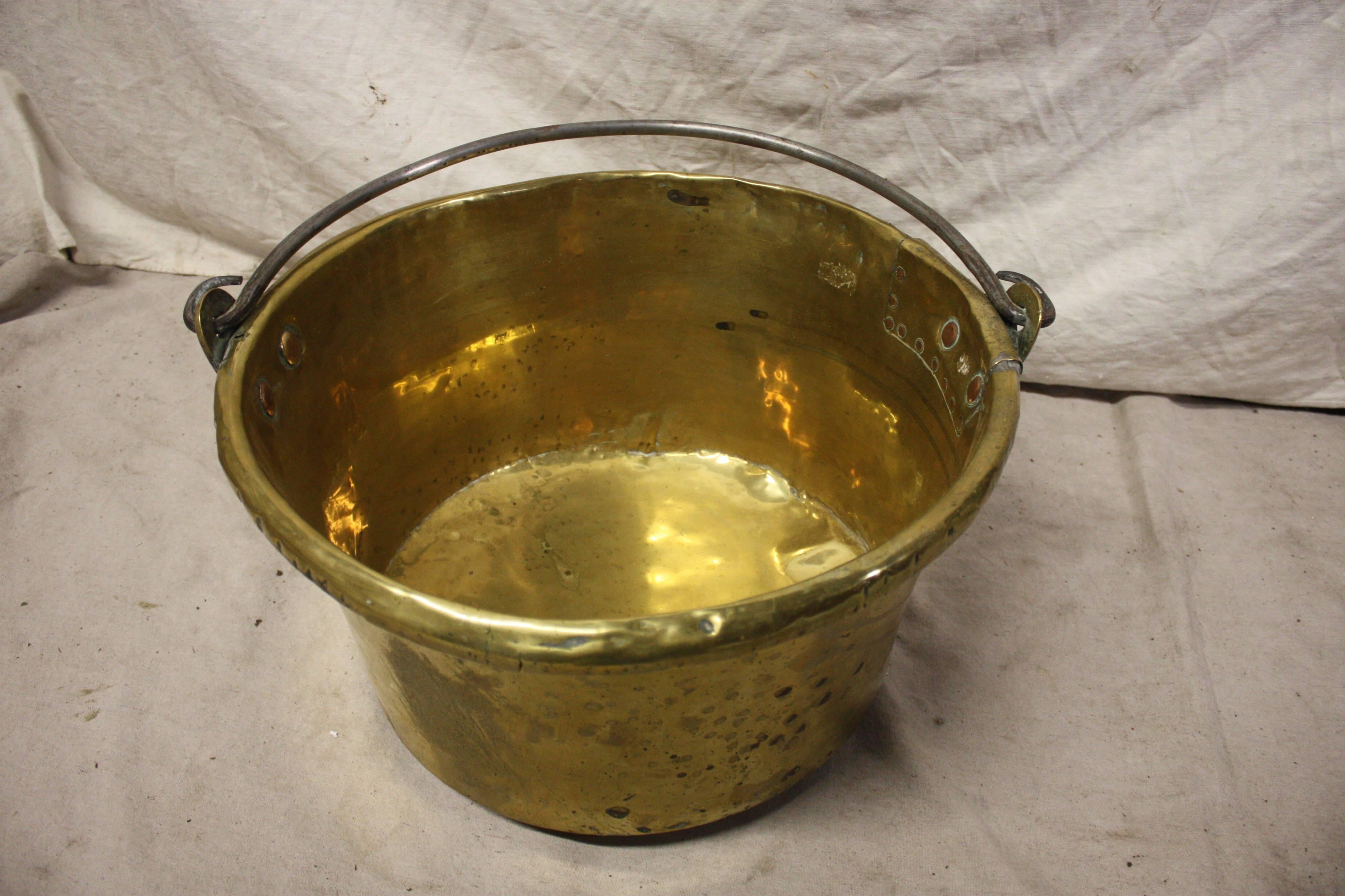 large brass cauldron