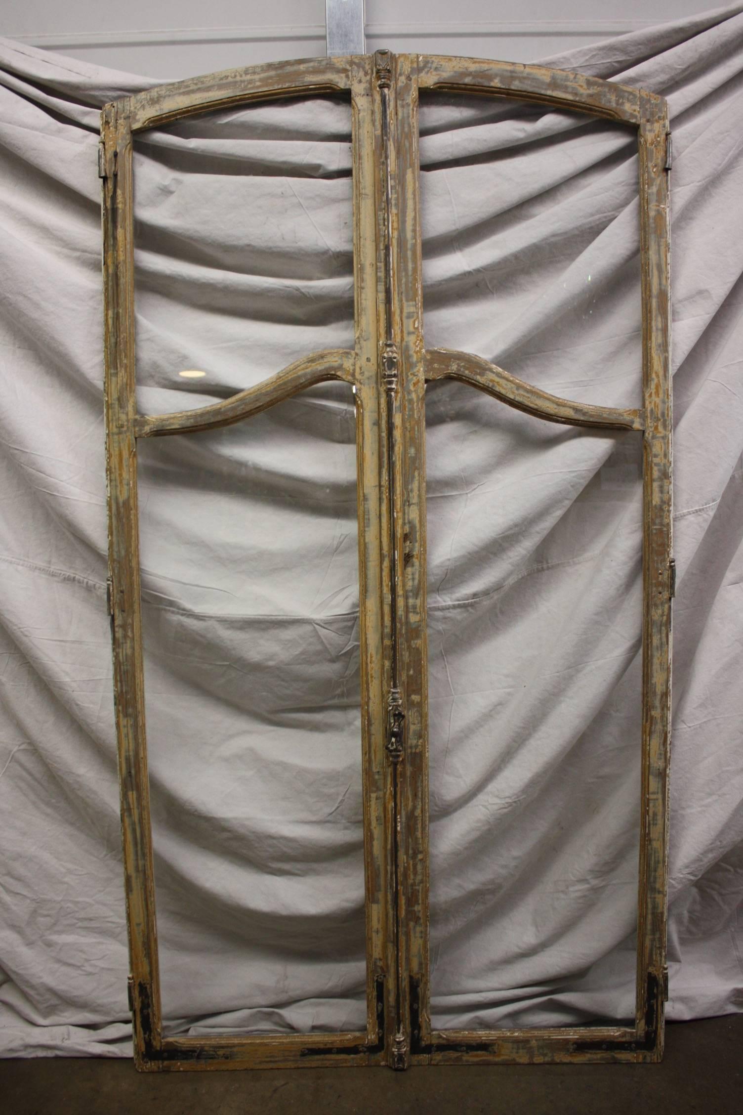 Hand-Painted French 19th Century Pair of Doors