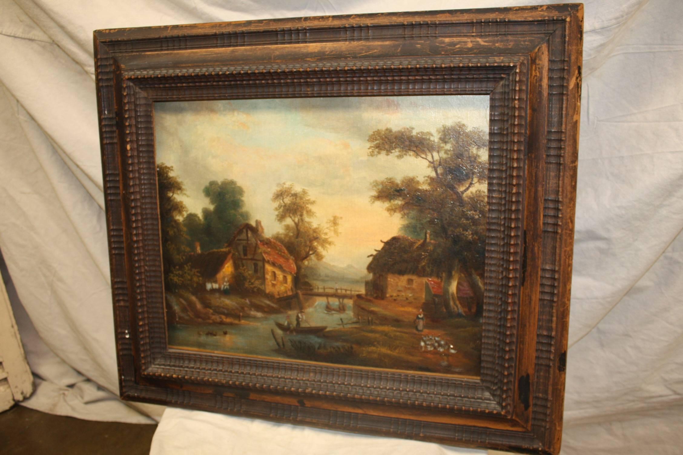 Charming French 19th Century Painting For Sale 1