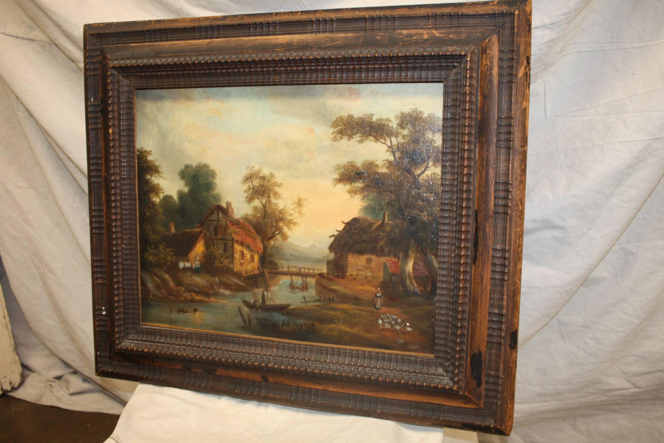Charming French 19th Century Painting In Excellent Condition For Sale In Stockbridge, GA
