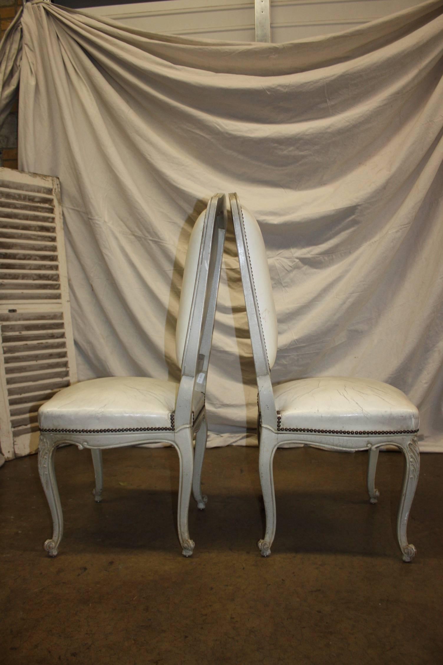 Wood Exquisite 19th Century Italian Painted Chairs
