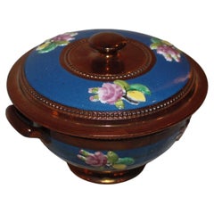 French Antique Enameled Ceramic Vide-Poche, Late 19th Century