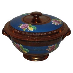 French Antique Enameled Ceramic Vide-Poche, Late 19th Century
