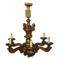 French Early 20th Century Giltwood Chandelier