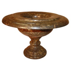 French Marble Urn, Mid-20th Century, 24-Inch Diameter, Paris Origin