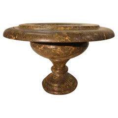 French Marble Urn, Mid-20th Century, 24-Inch Diameter, Paris Origin