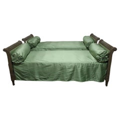 French Twin Beds, Grey Lacquer Finish, Circa 1880 Set