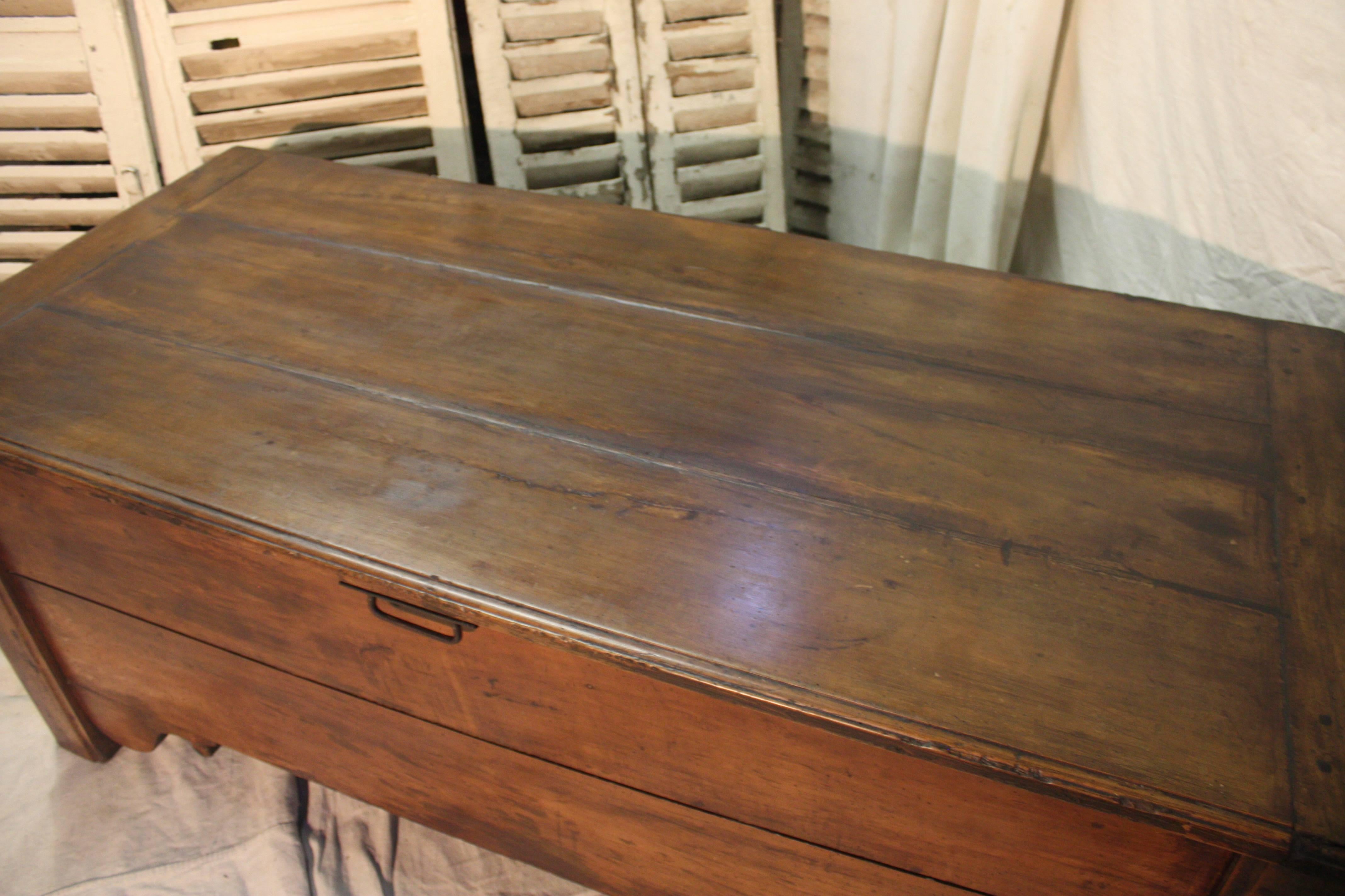 19th century French Louis Philippe walnut trunk.