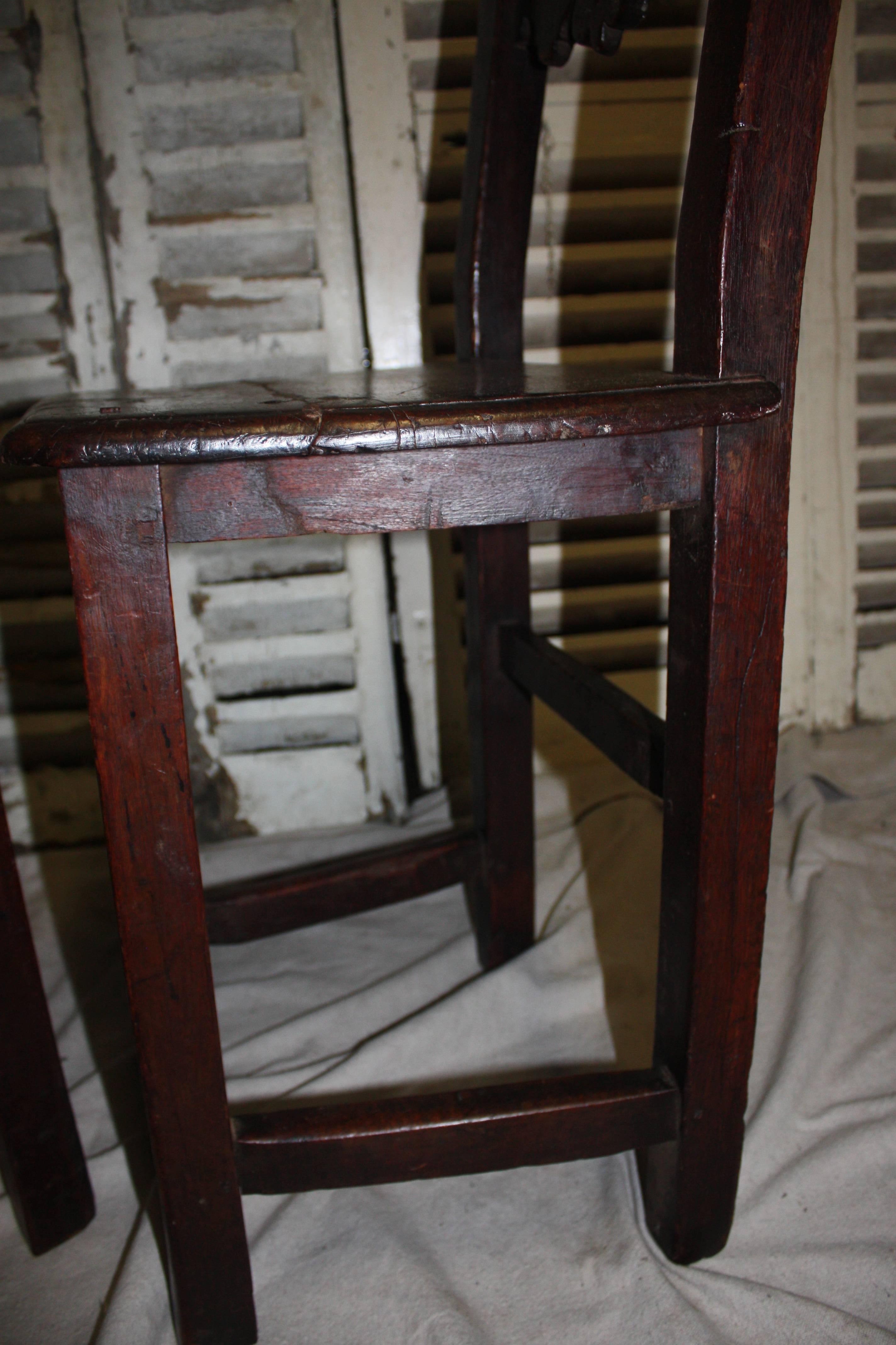 Pair of 17th Century French Chairs In Fair Condition In Stockbridge, GA