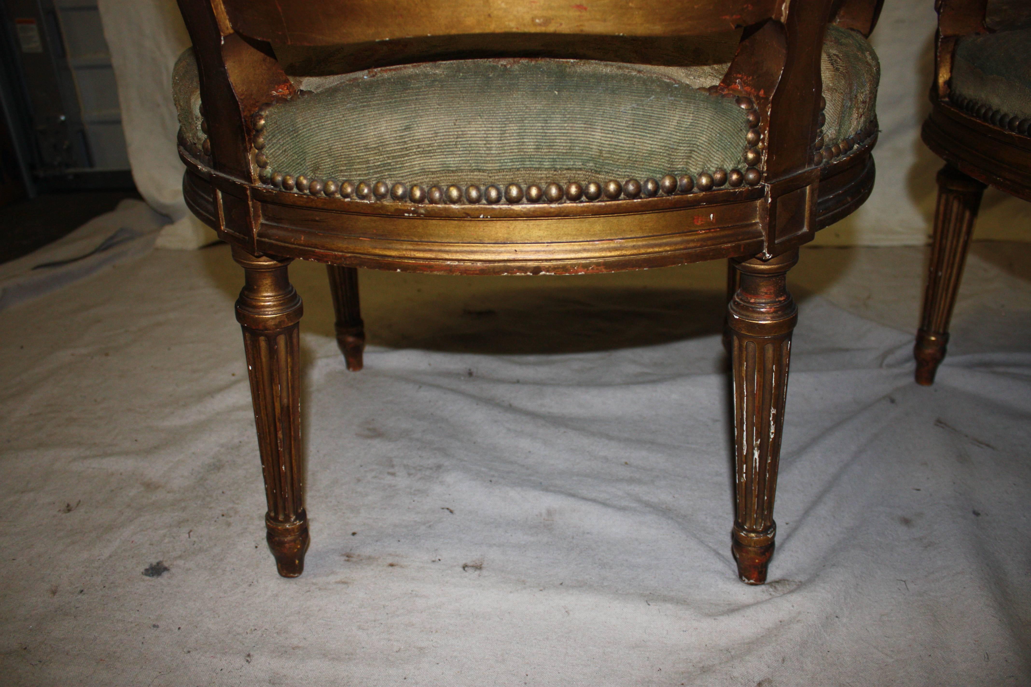 Pair of 19th Century French Gilded Armchairs 2