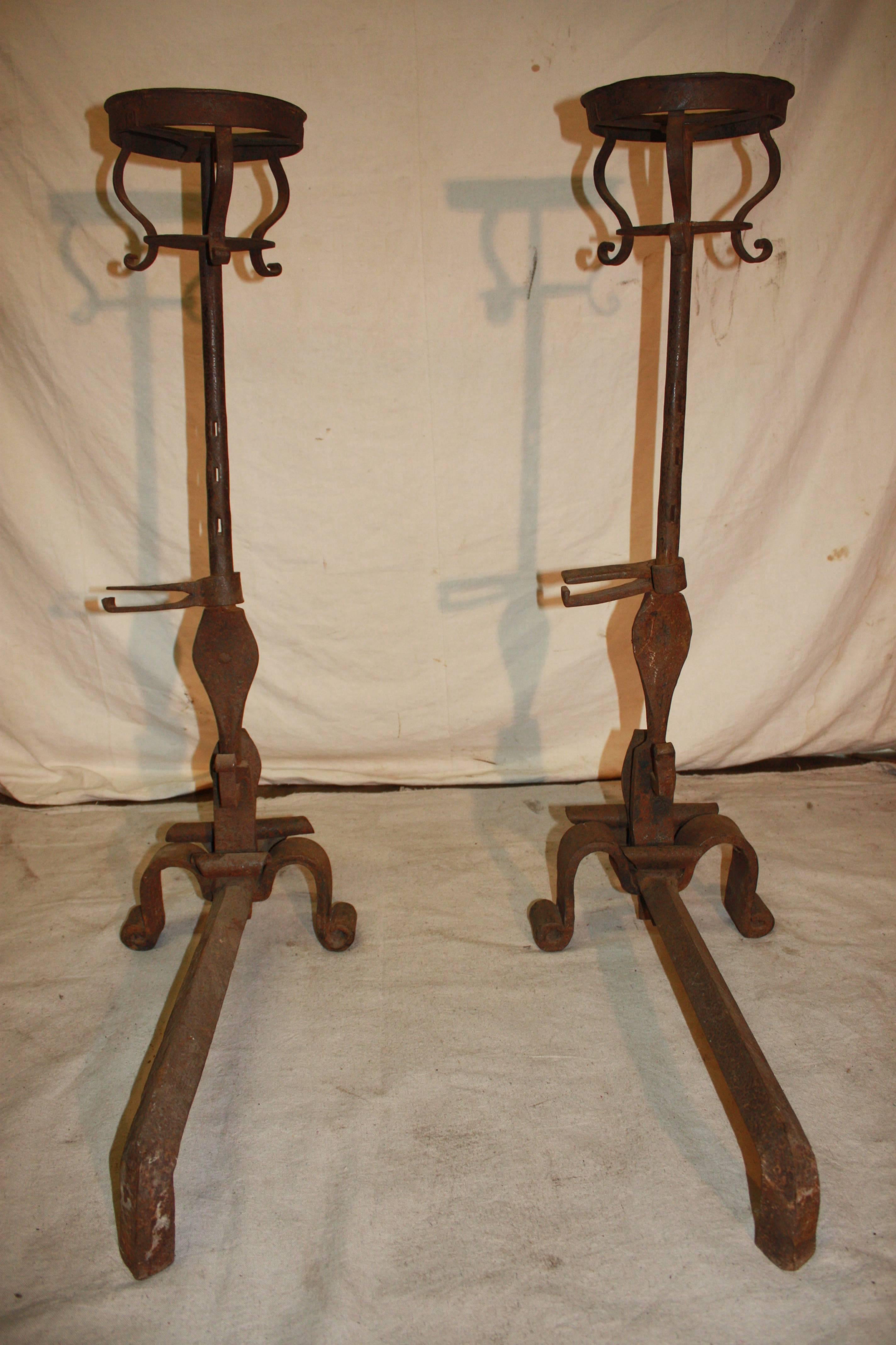 Pair of 18th Century French Andirons For Sale 5
