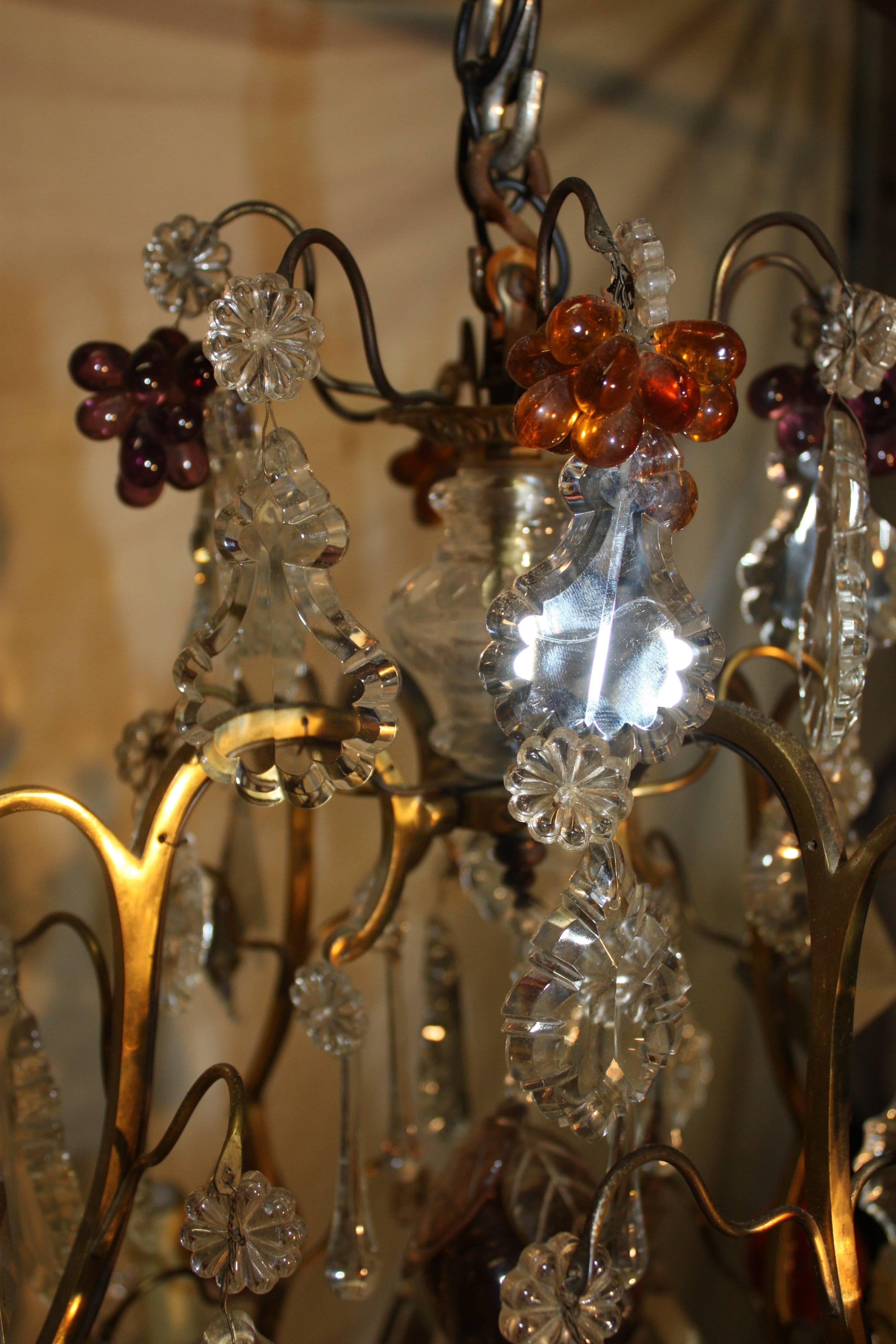 20th Century Charming French Chandelier and Crystal