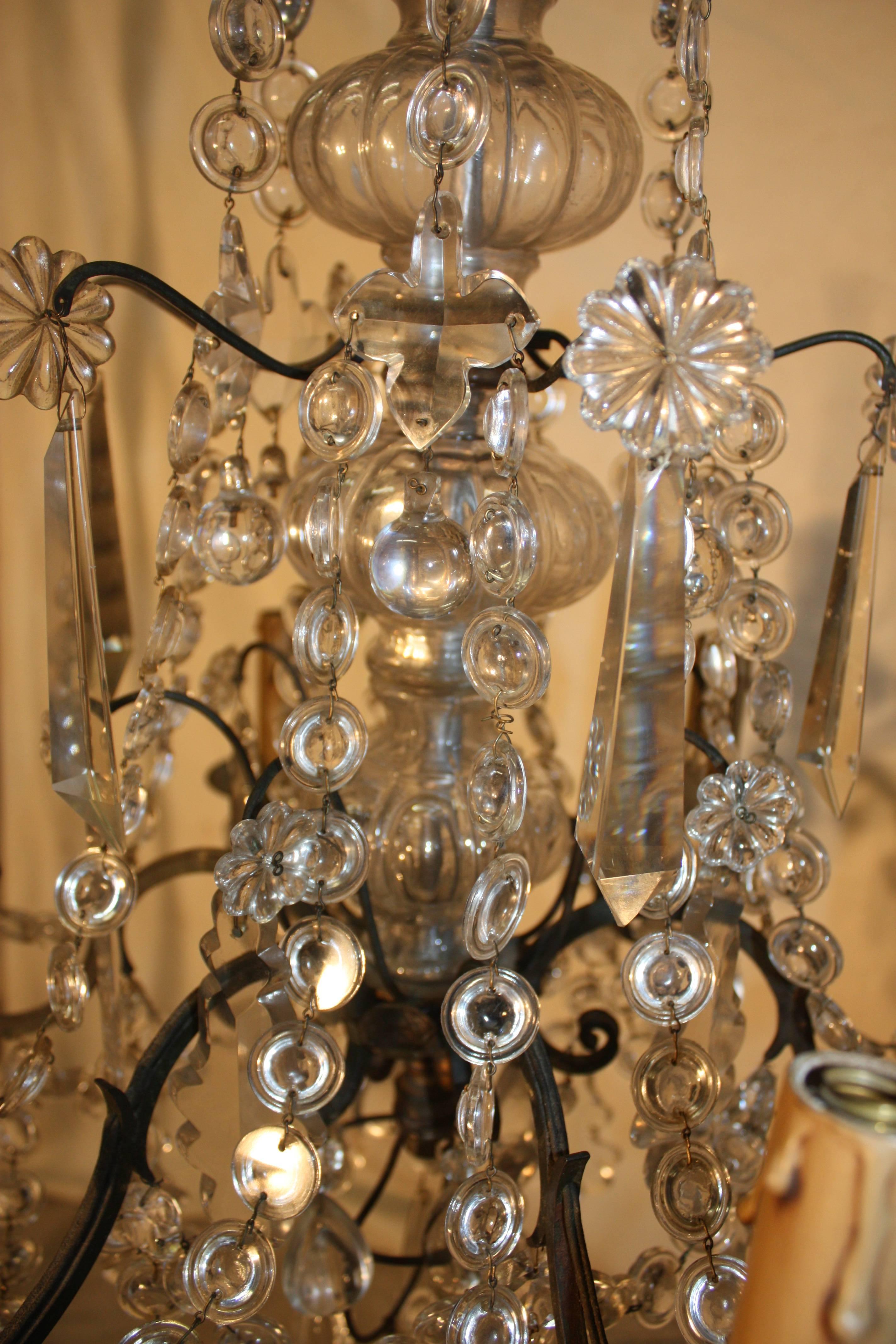 Blown Glass 19th Century French Chandelier For Sale