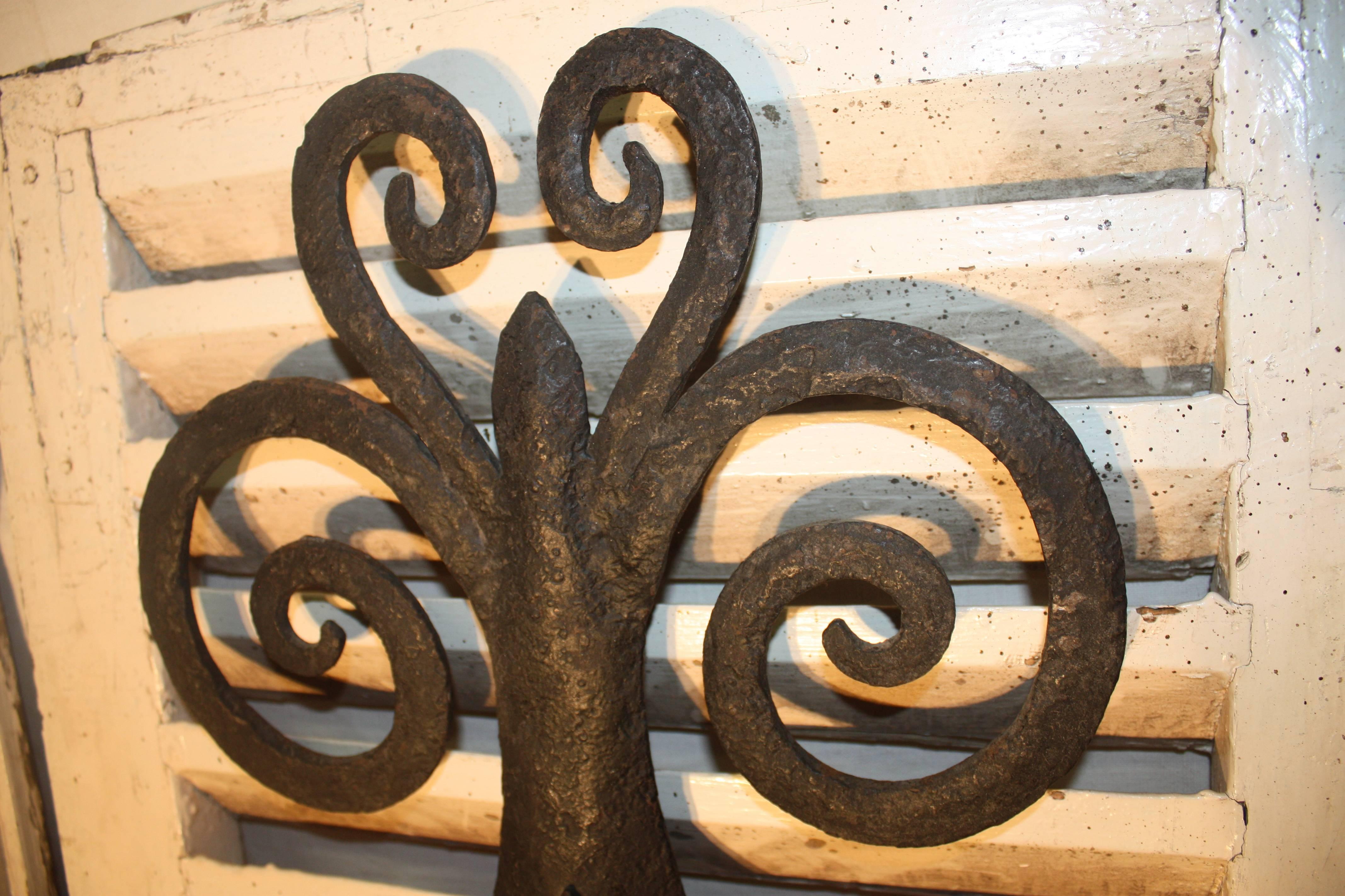 French Beautiful Pair of Iron Sconces
