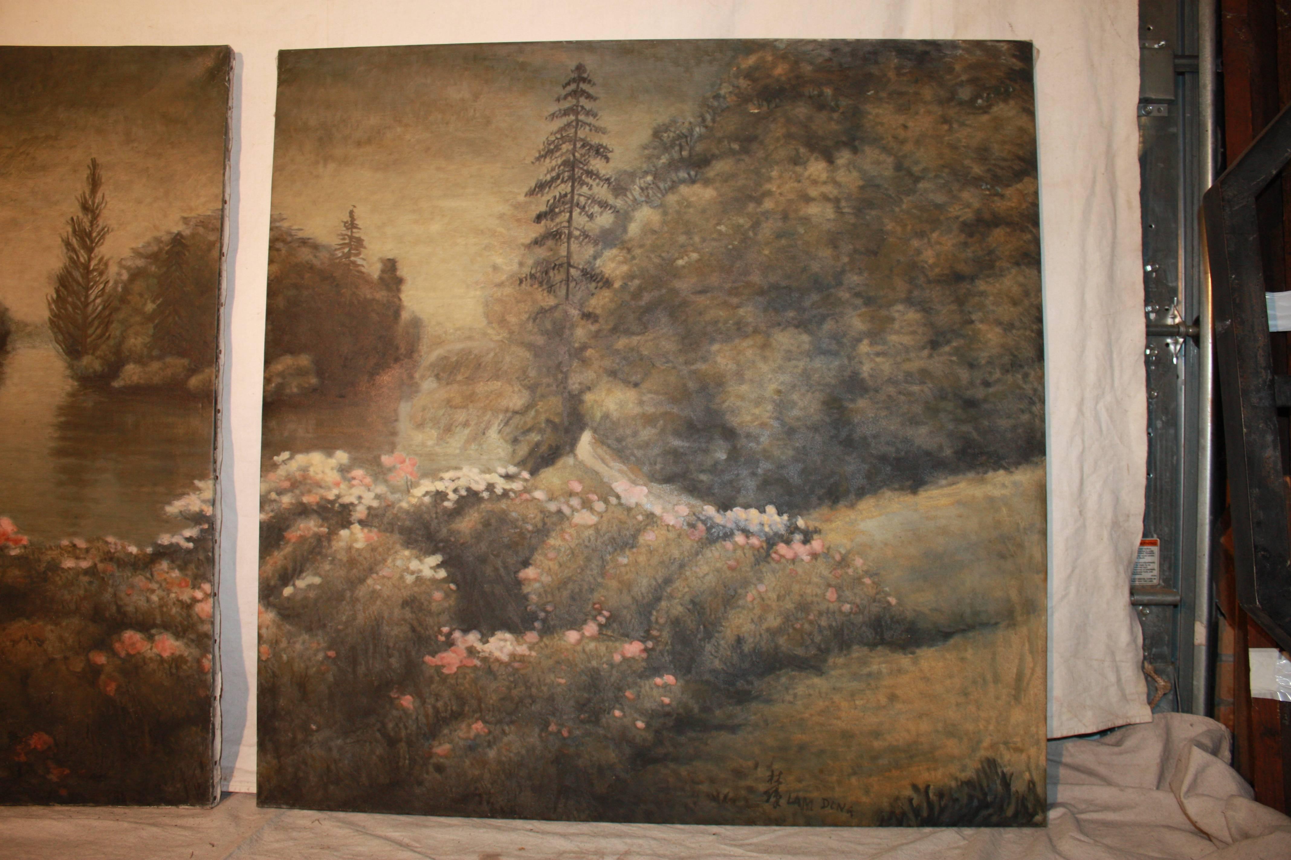 20th Century Beautiful Diptych Paintings For Sale