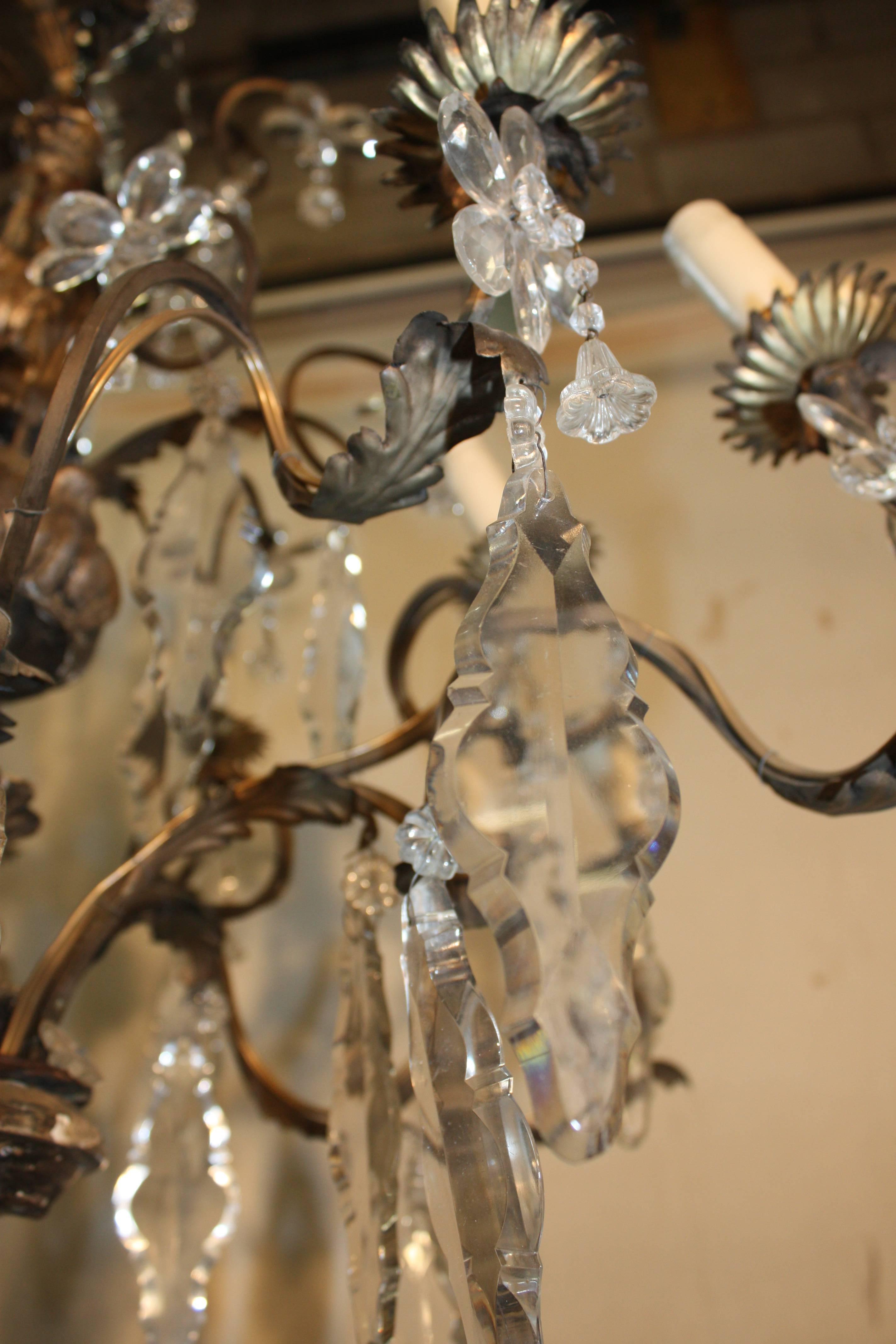 18th Century Italian Silver Giltwood Chandelier For Sale 2