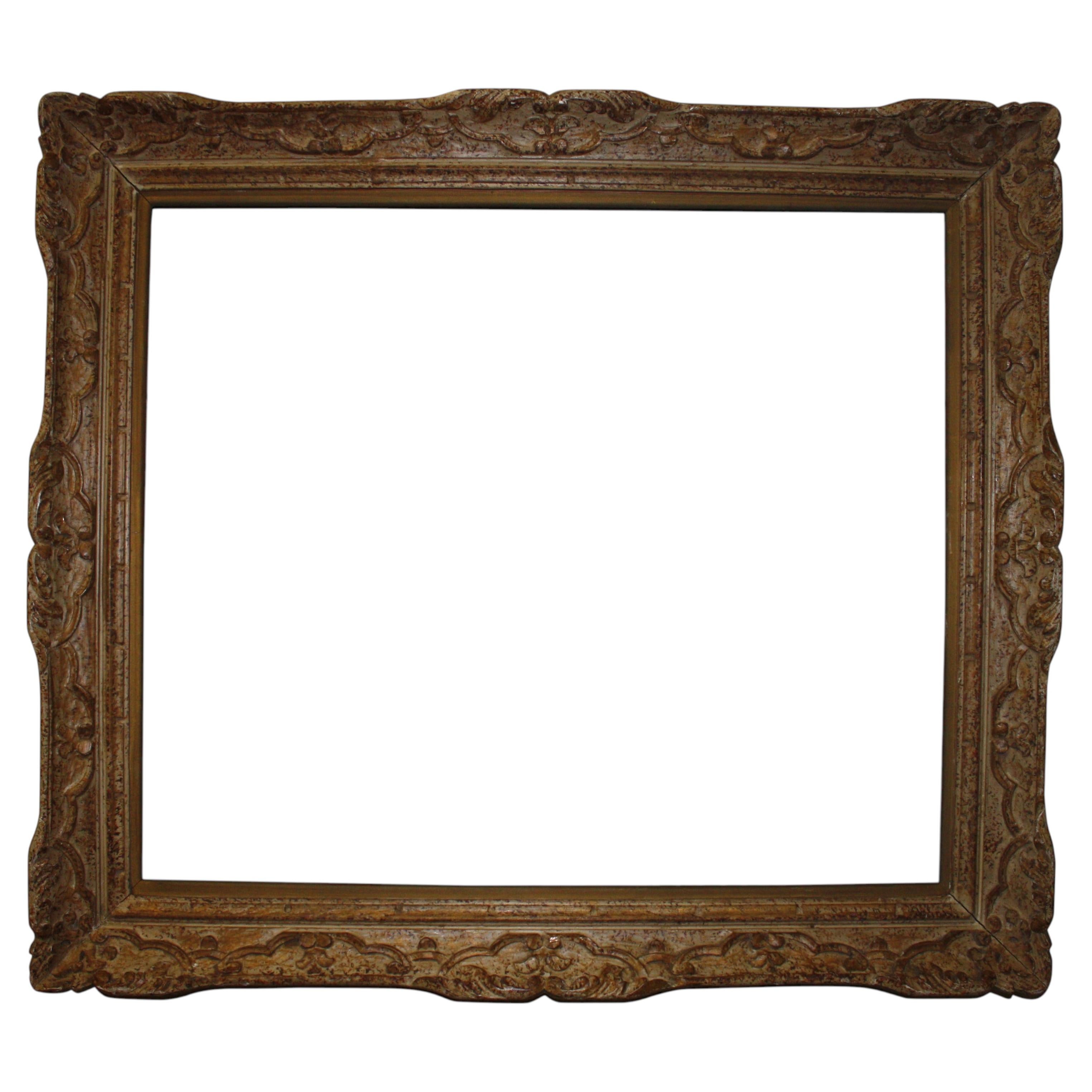 French Regency Style Picture Frame, Patinated Wood, France, Circa 1940 For Sale