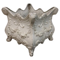 French Iron Jardiniere, White Lacquer, Louis XV Style, Circa 1920